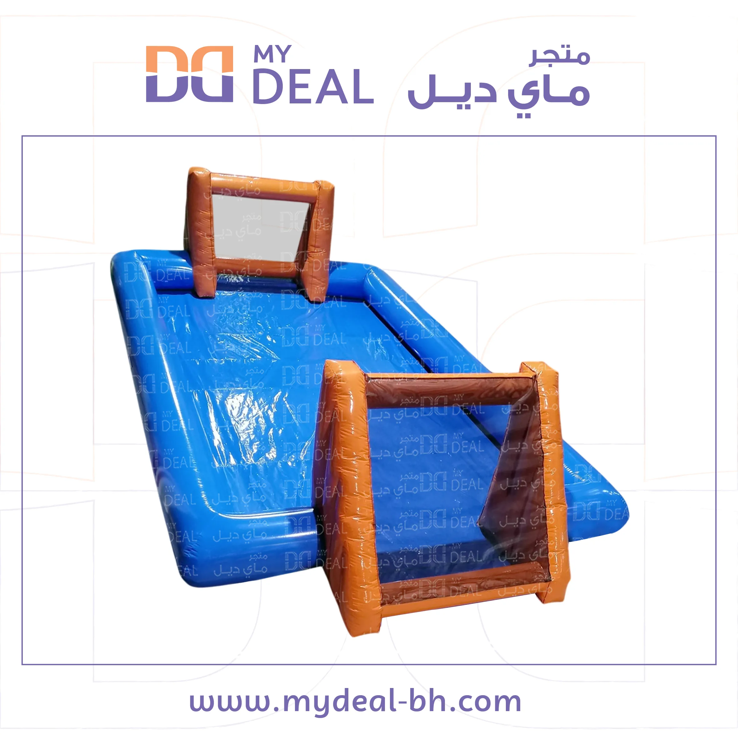ملعب صابوني بأرضية زرقاء واقوال برتقالي 10*5 متر