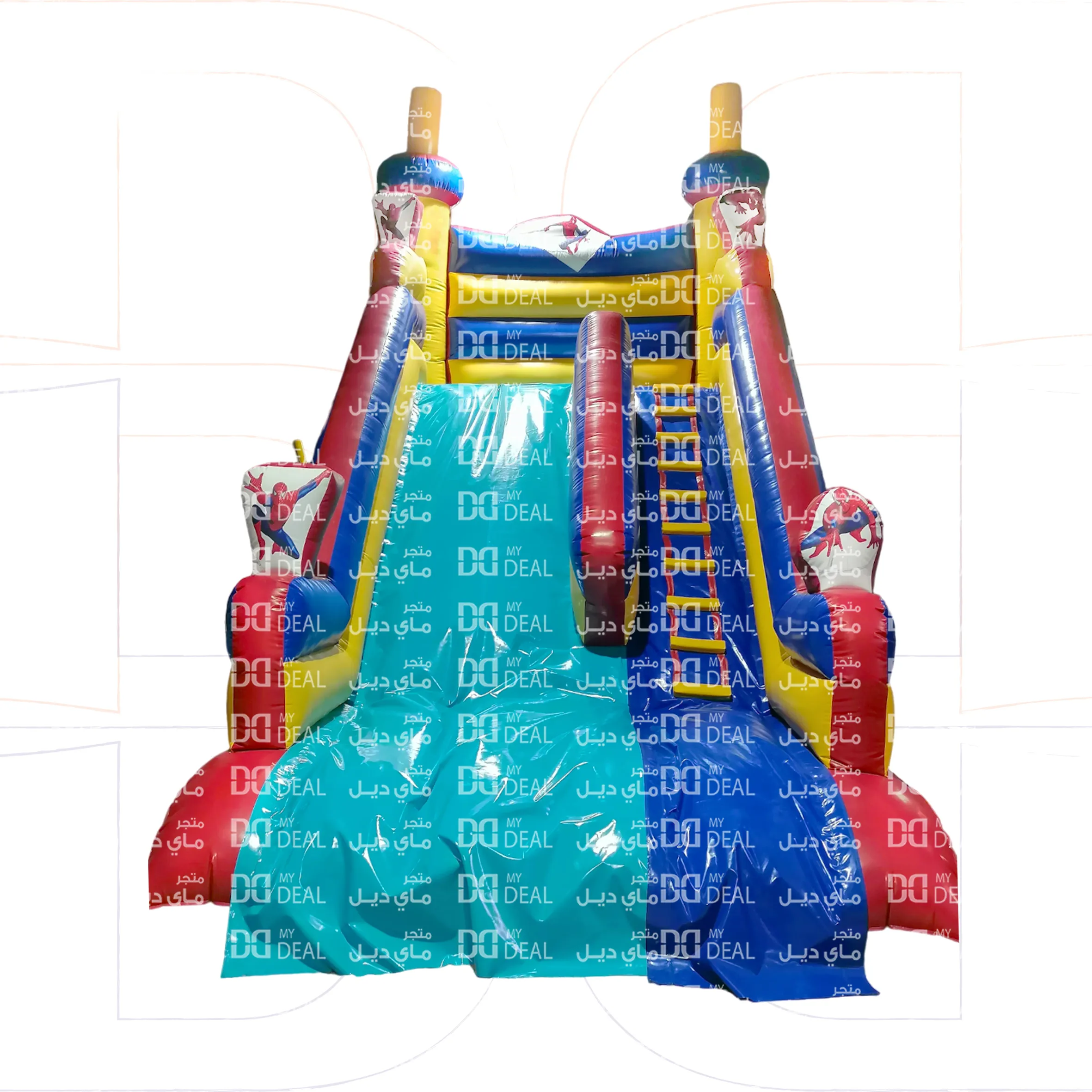 زحليقة هوائية مع مساكات يد وسلم 6 * 4 * 6 متر