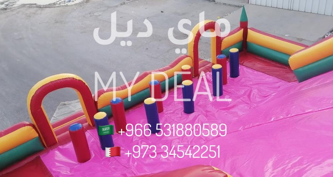 زحليقة هوائية عملاقة مع نطيطة وسلمين و متاهه 10* 10* 8 متر