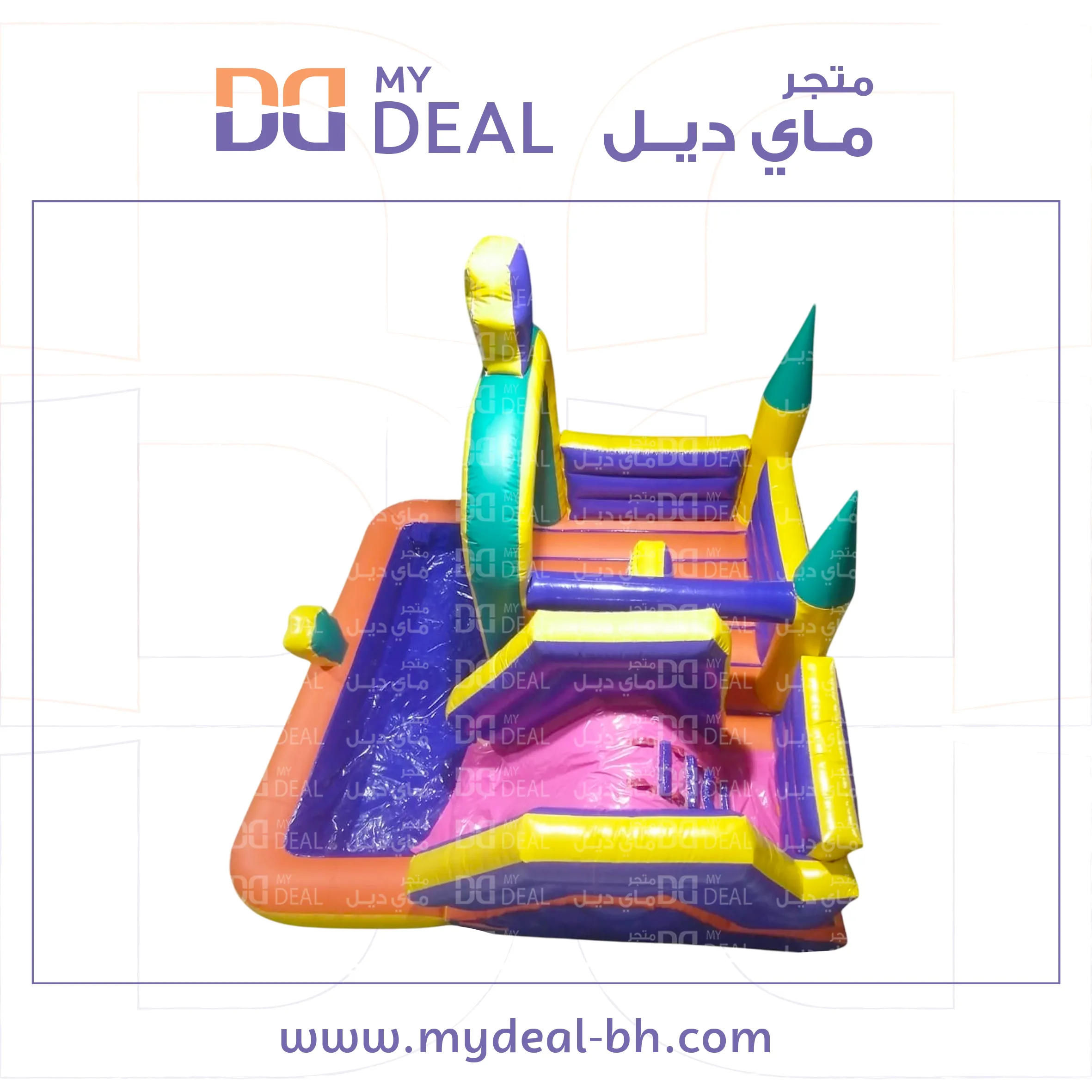 نطيطة شخصية سبونج بوب مع  بيت هزاز وزحليقه وحوض 5*5 متر