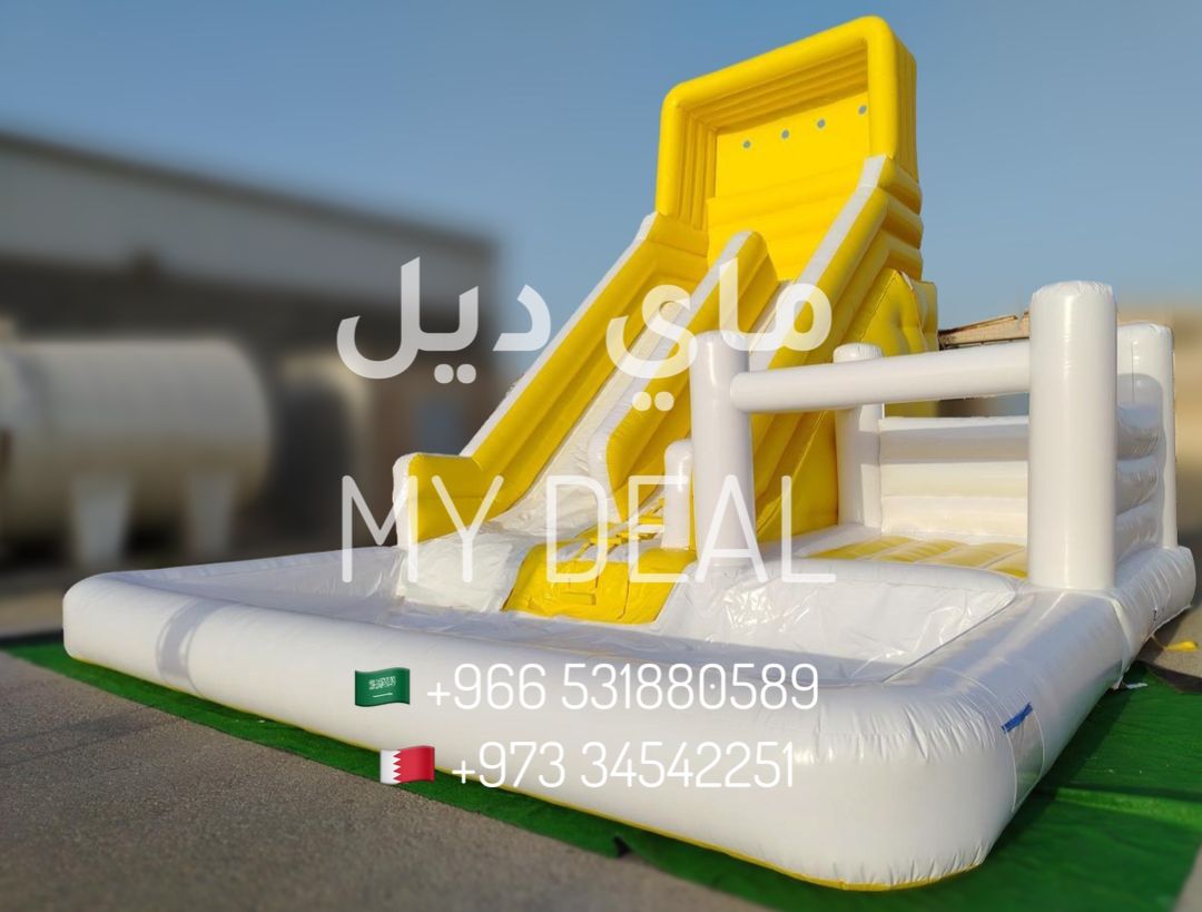 زحليقة مائية مع نطيطة ومسبح كبير 9×7×7 متر