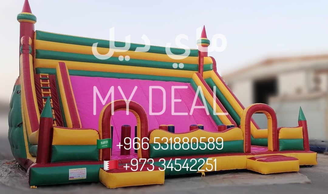 زحليقة هوائية عملاقة مع نطيطة وسلمين و متاهه 10* 10* 8 متر