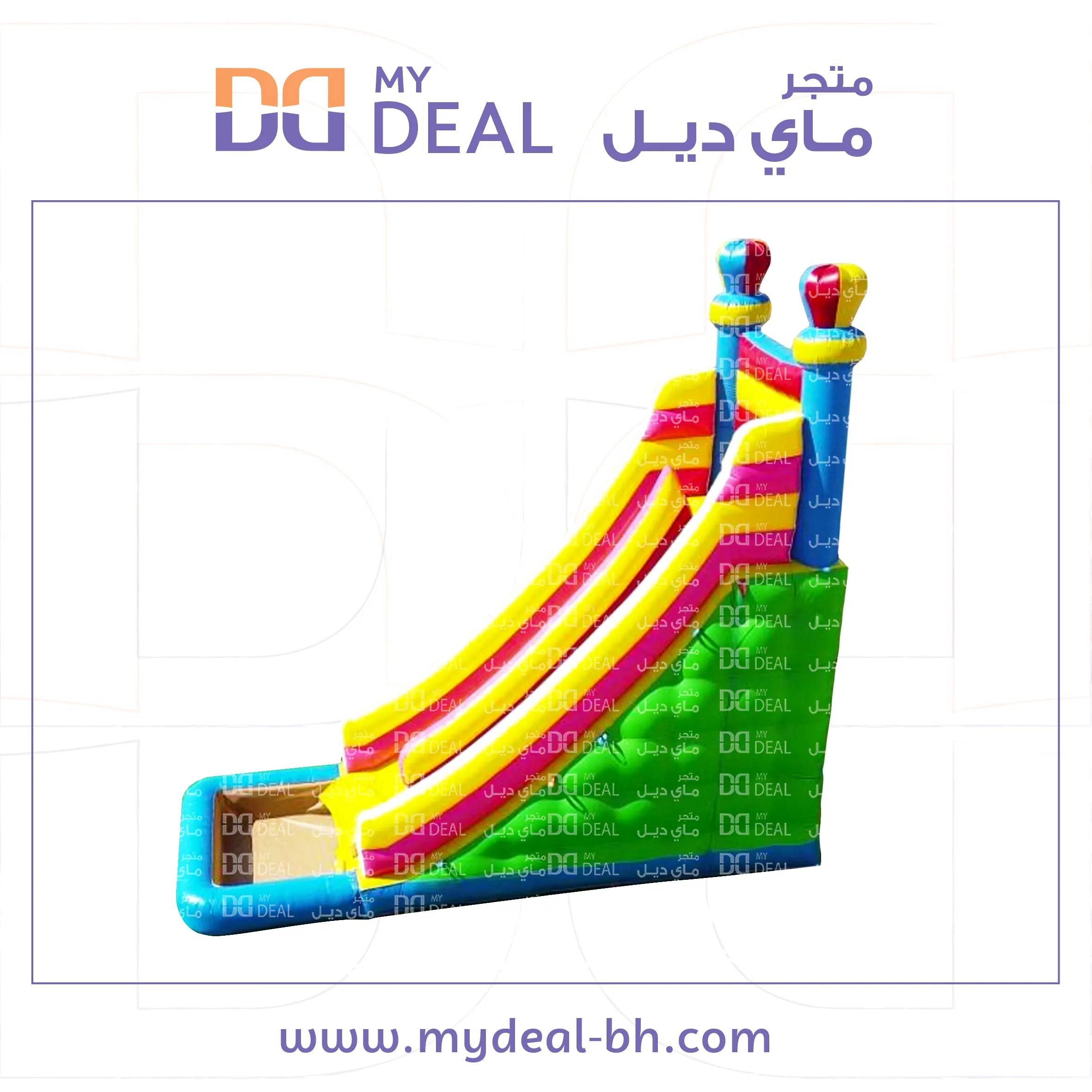 زحليقة كبيرة مع حوض مائي وسلم طول 9 متر عرض 4 متر ارتفاع 9 متر
