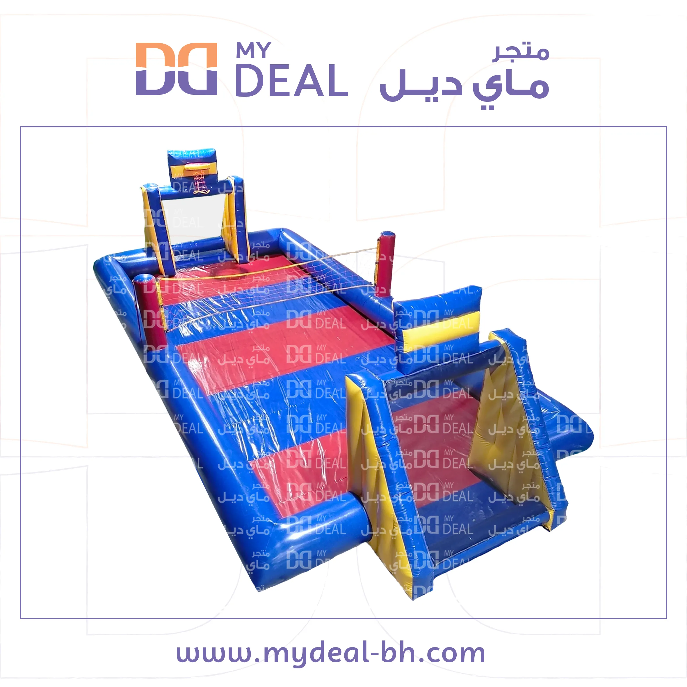 ملعب صابوني متعدد الاستخدام مع سلة وطائرة 12 * 5 متر 