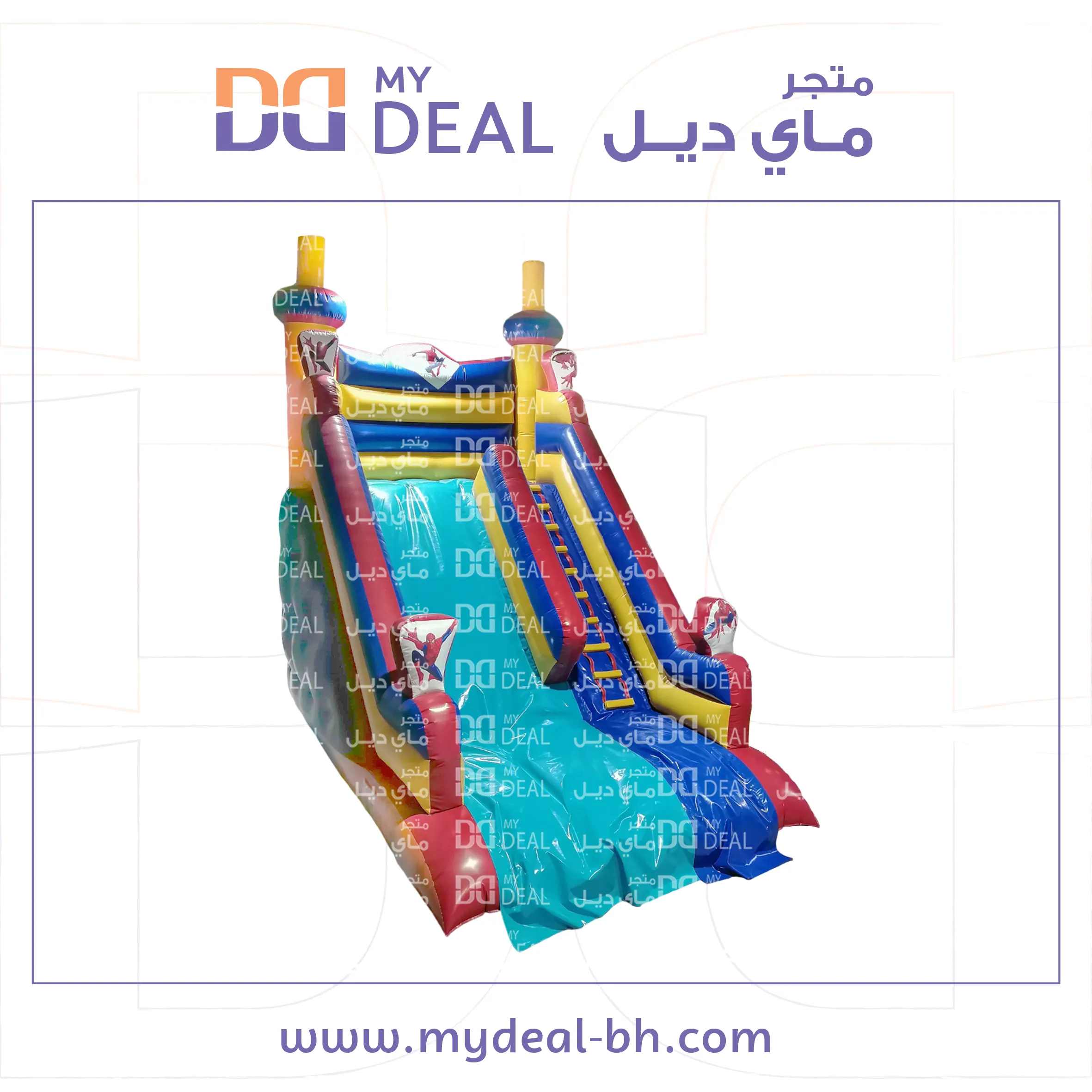 زحليقة هوائية مع مساكات يد وسلم 6 * 4 * 6 متر