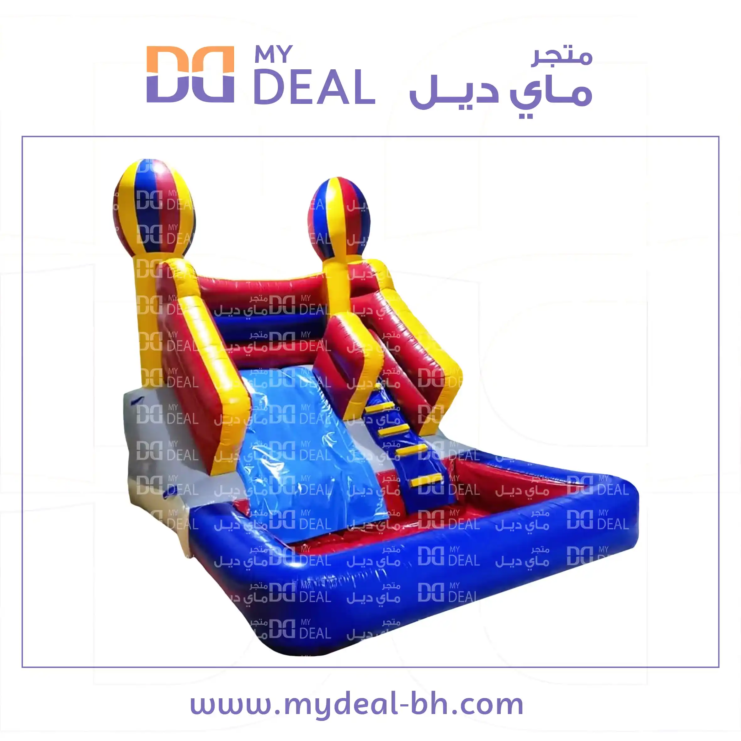 زحليقة مائية مع حوض وسلم الطول ٤.٥٠ متر العرض ٣.٦٠ متر الارتفاع ٣.٥٠ م