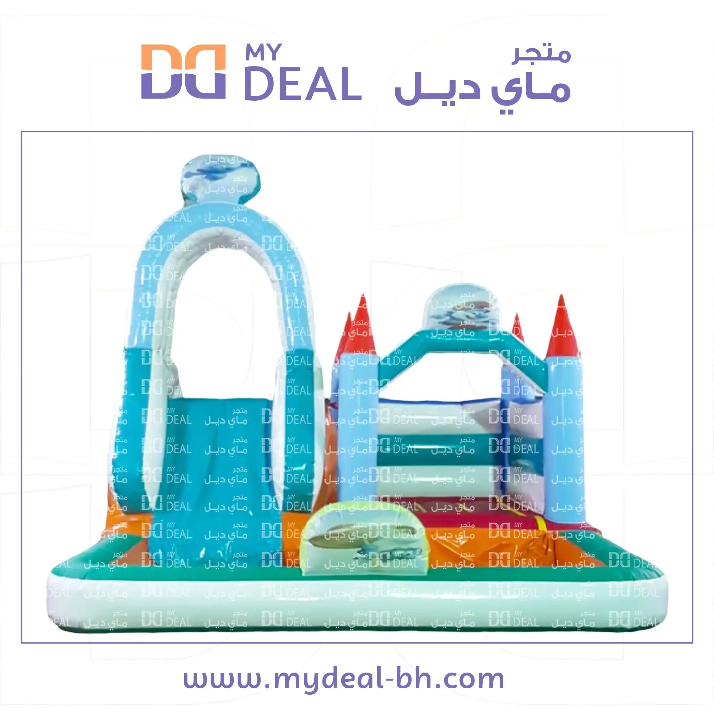 زحليقة مع سلم وحوض كبير ونطيطة مع درج طول ٥.٧٠ متر عرض ٤.٥٠ متر ارتفاع