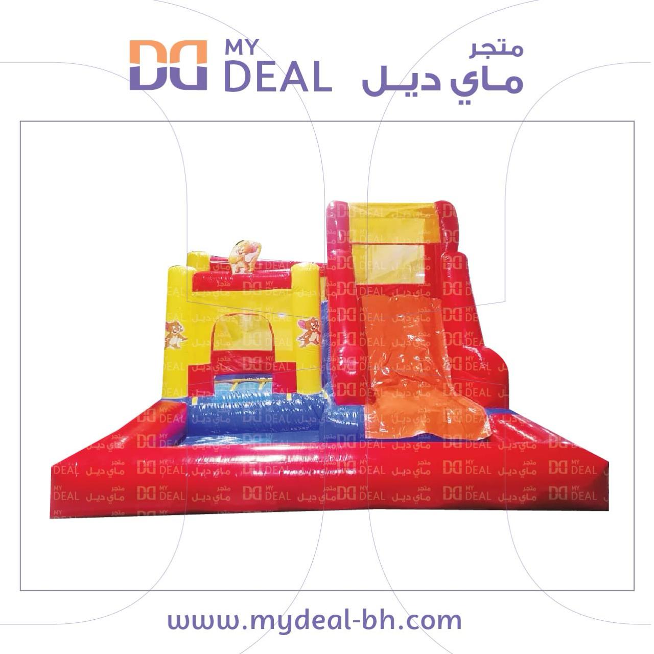 تاجير زحليقة مع نطيطة مع حوض تستخدم جافة ومائي 4* 4 *3 متر شخصية جيري