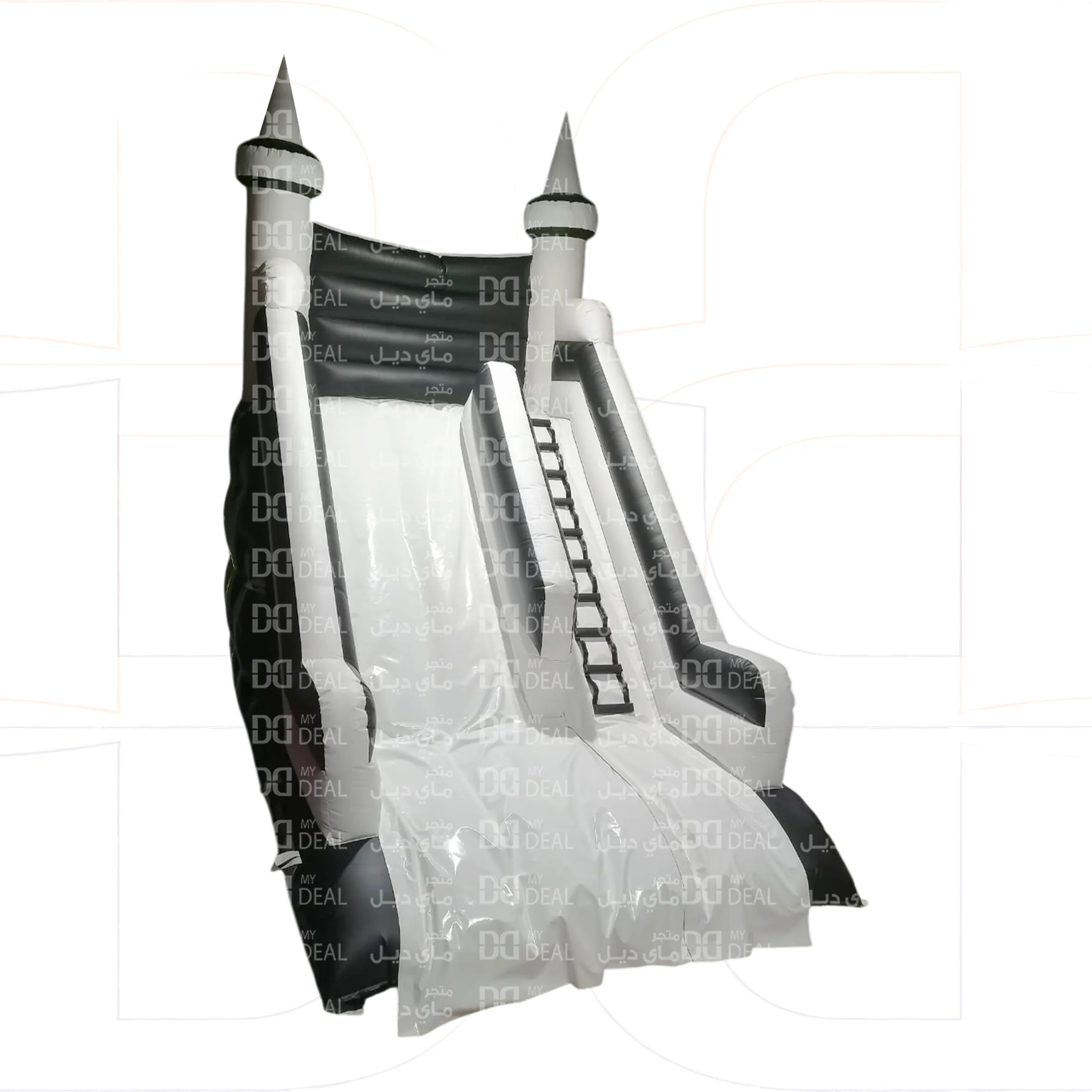 زحليقة هوائيه لون اسود وابيض مع مساكات اليد السلم 6*4*6 متر