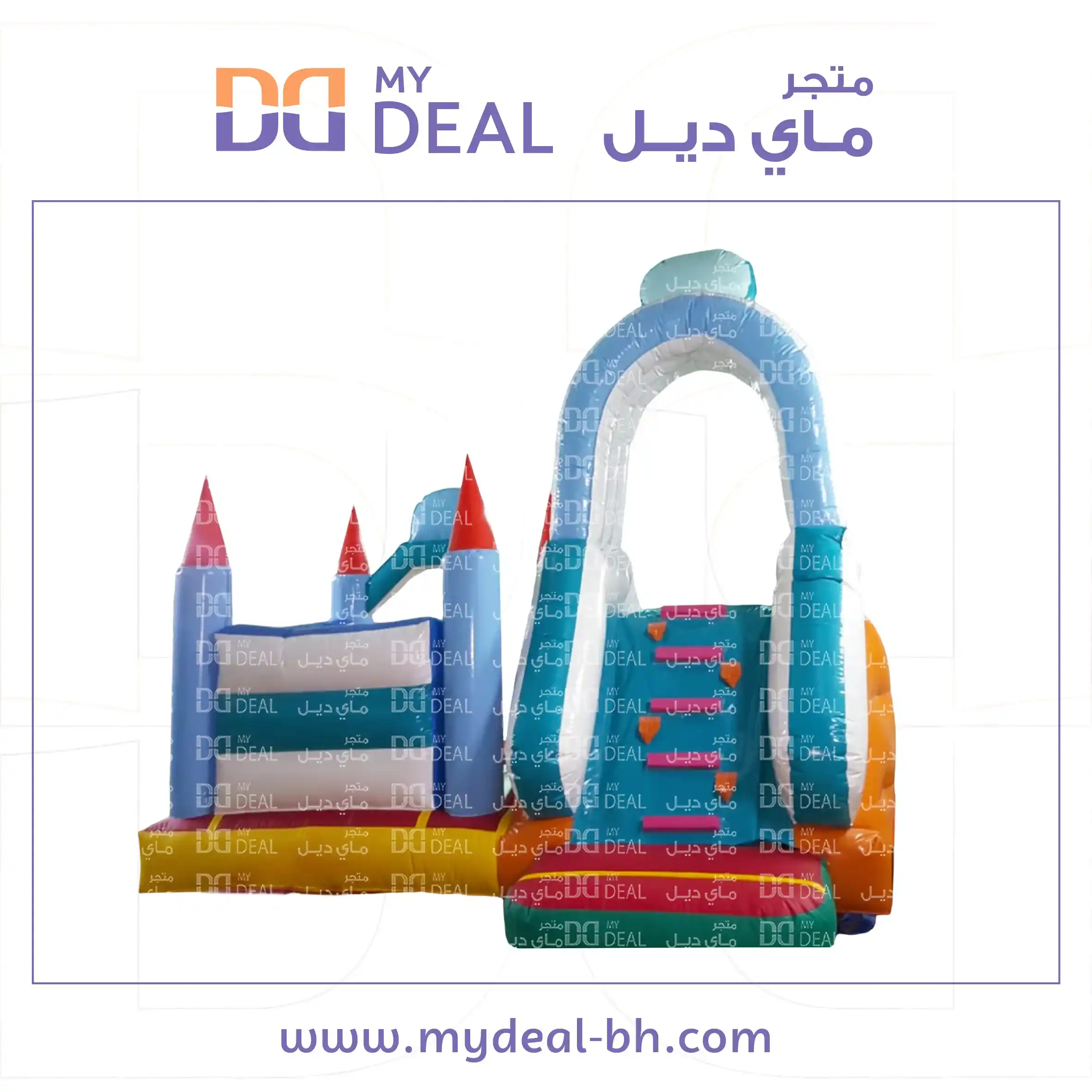 زحليقة مع سلم وحوض كبير ونطيطة مع درج طول ٥.٧٠ متر عرض ٤.٥٠ متر ارتفاع