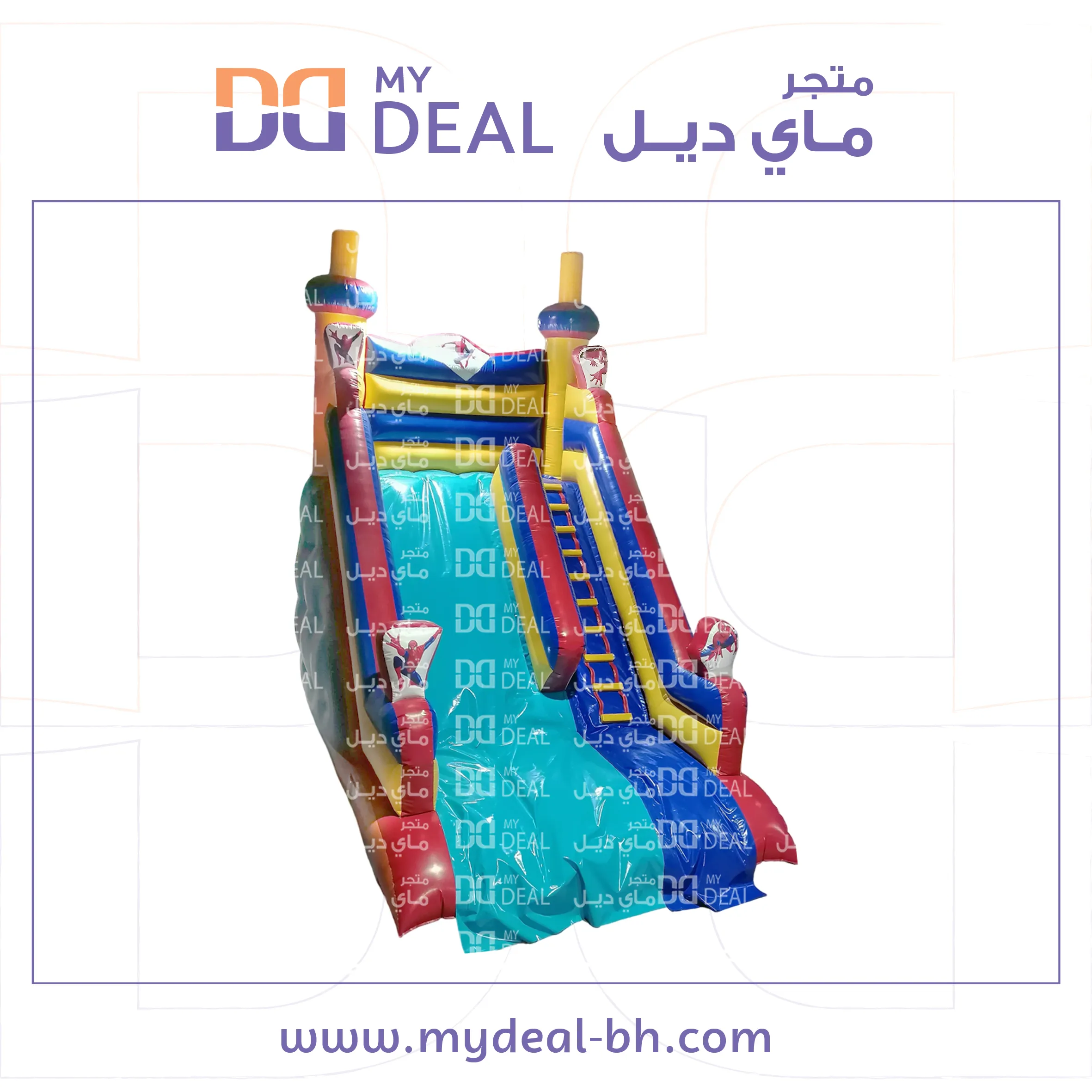 زحليقة هوائية مع مساكات يد وسلم 6 * 4 * 6 متر