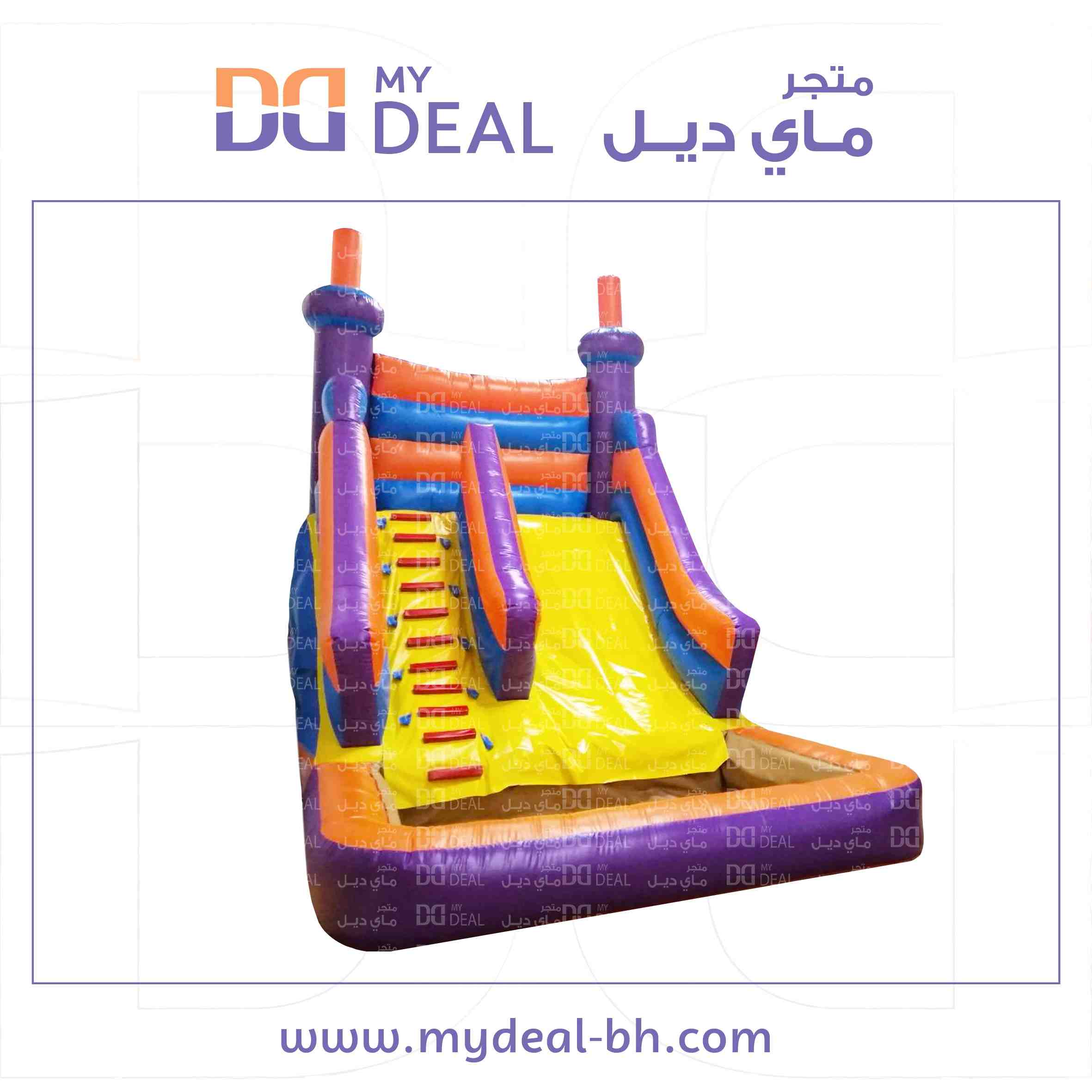 زحليقة مع مسبح مائي  ومساكات يد بالسلم طول 5.50 متر عرض 4 متر ارتفاع 5