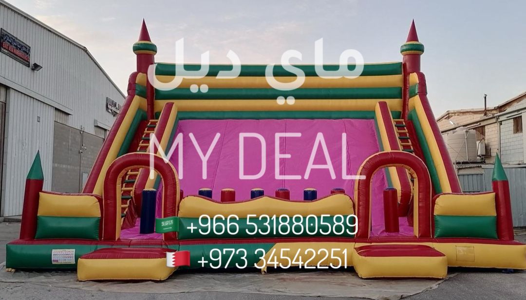 زحليقة هوائية عملاقة مع نطيطة وسلمين و متاهه 10* 10* 8 متر