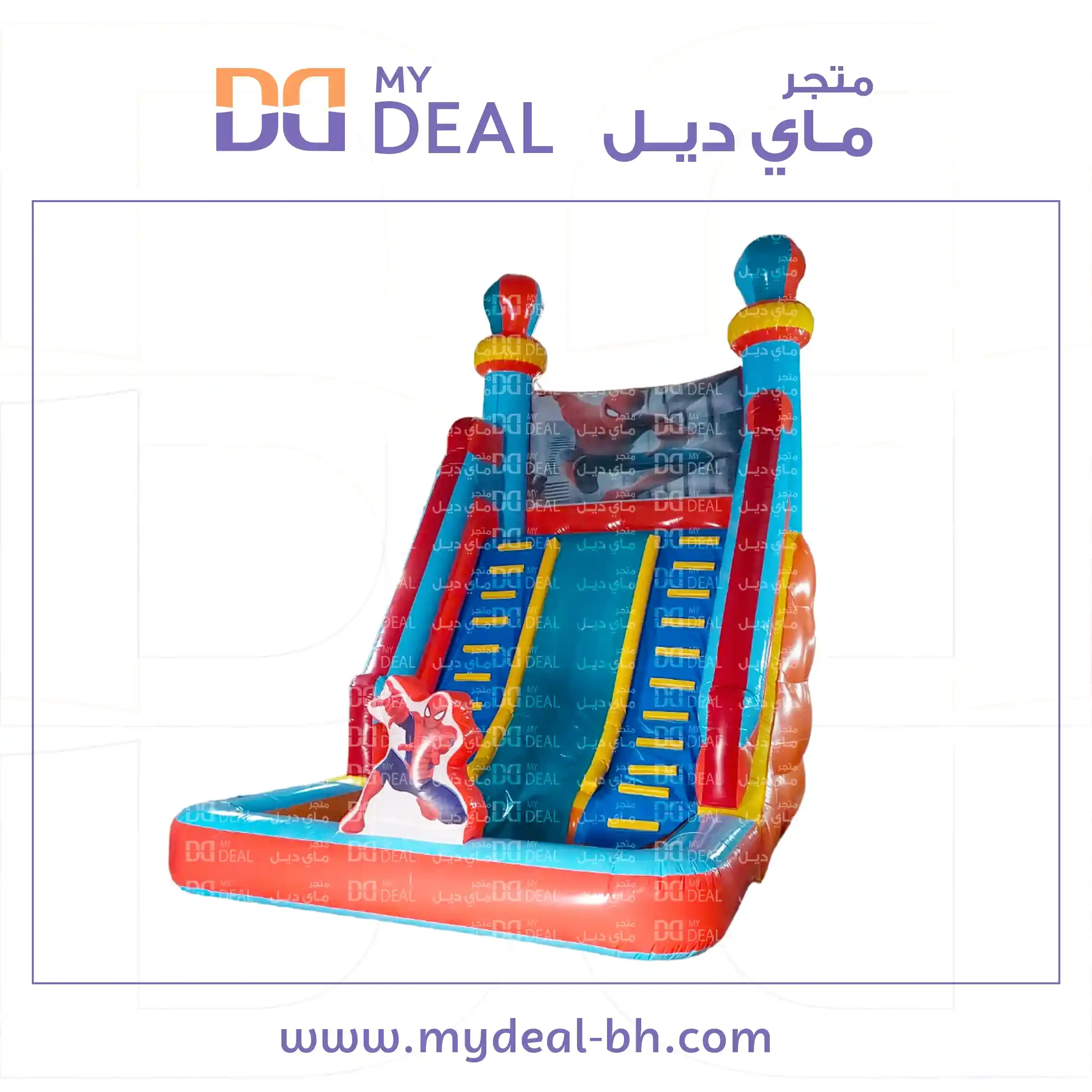 زحليقة مائية مع سلمين وحوض الطول ٦ متر العرض ٤ متر الارتفاع ٦ متر