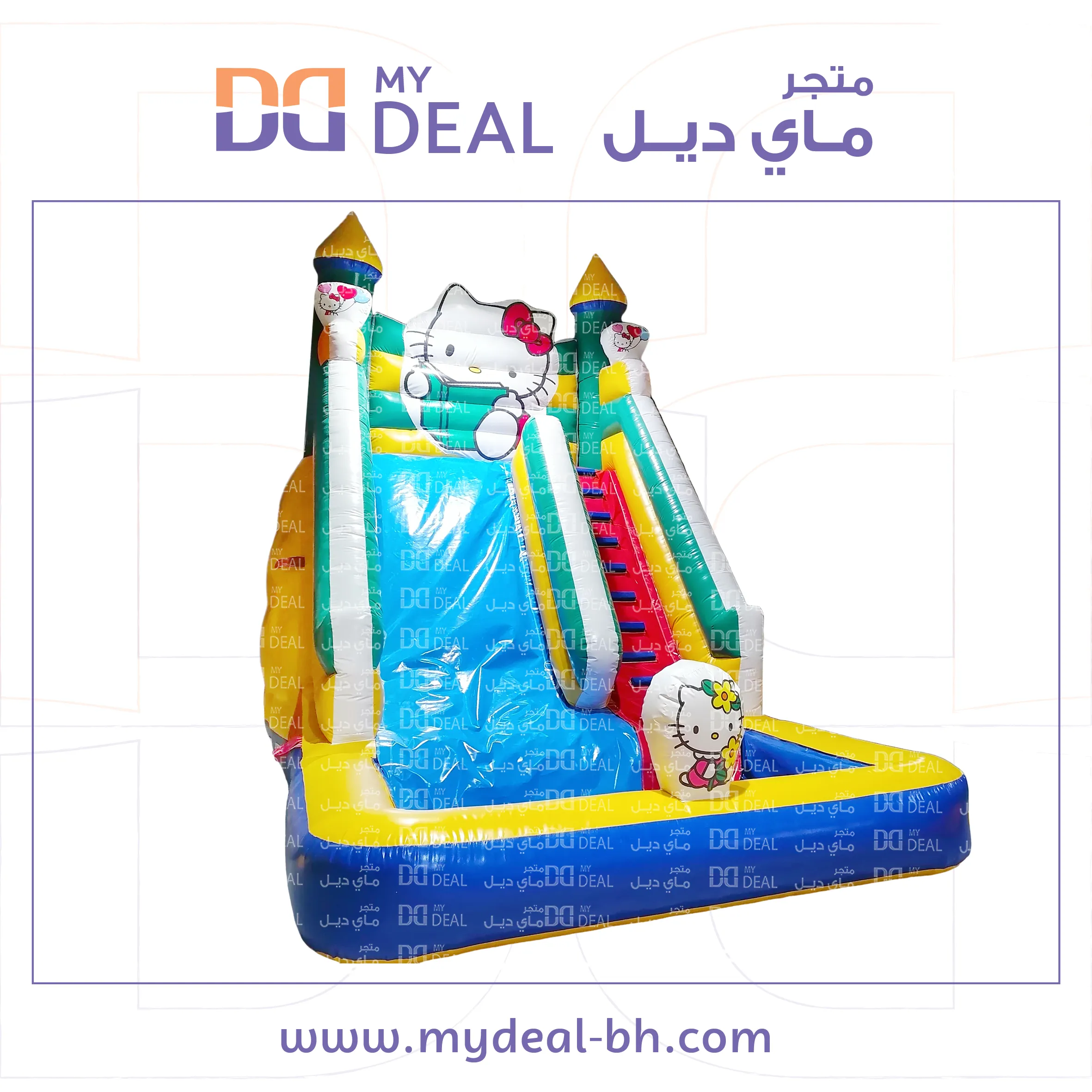 زحليقة مائية كيتي مع حوض مسبح طول ٦ متر عرض ٤ متر ارتفاع ٦ متر