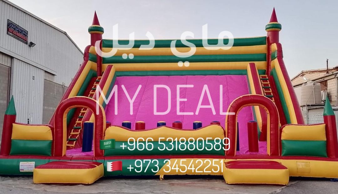 زحليقة هوائية عملاقة مع نطيطة وسلمين و متاهه 10* 10* 8 متر