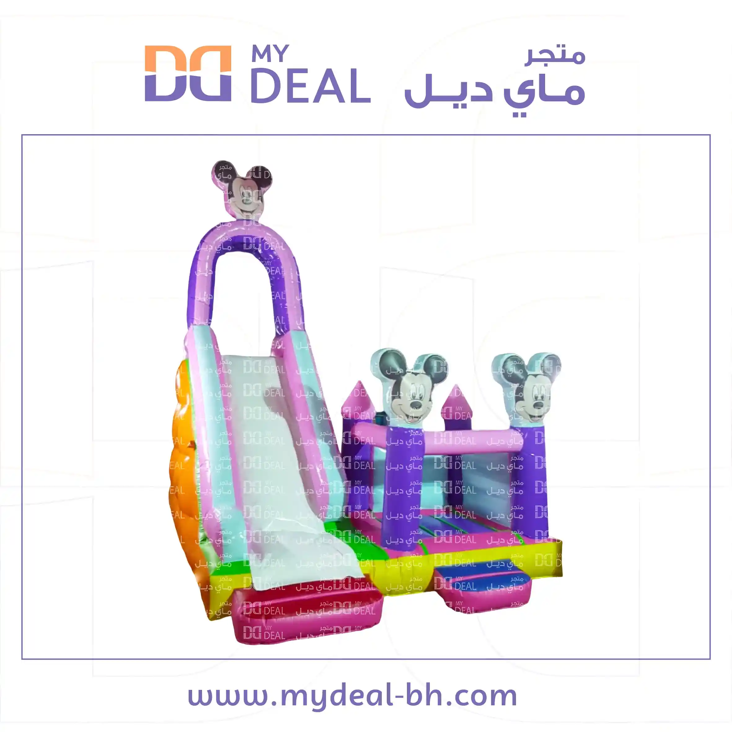 زحليقة هوائية مع سلم ودرجين ونطيطة مع درج طول ٧.٤٠ متر عرض ٤.٥٠ متر ارتفاع ٦