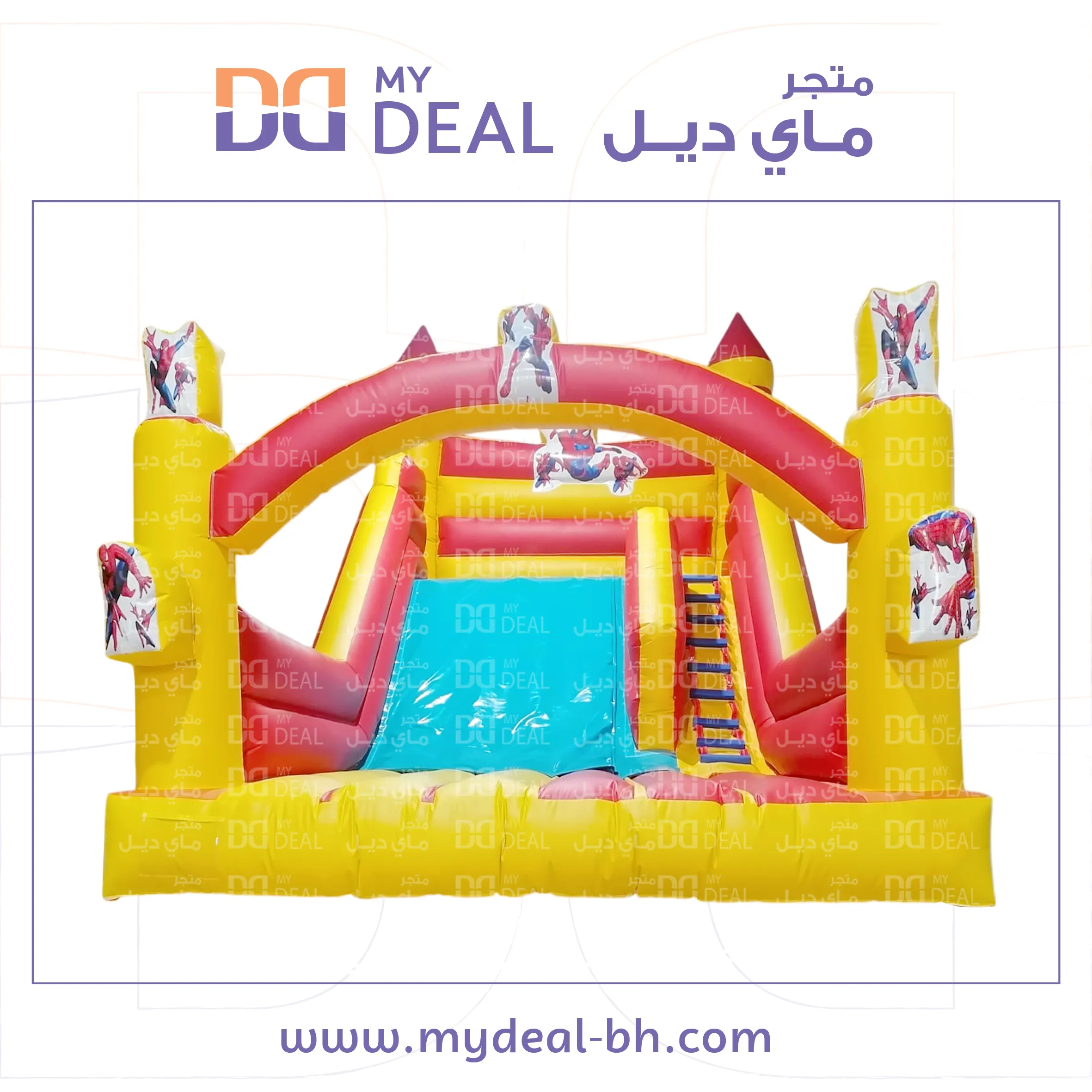 إيجار زحليقة سبايدرمان مع نطيطة 6.50* 4.50 *5 متر