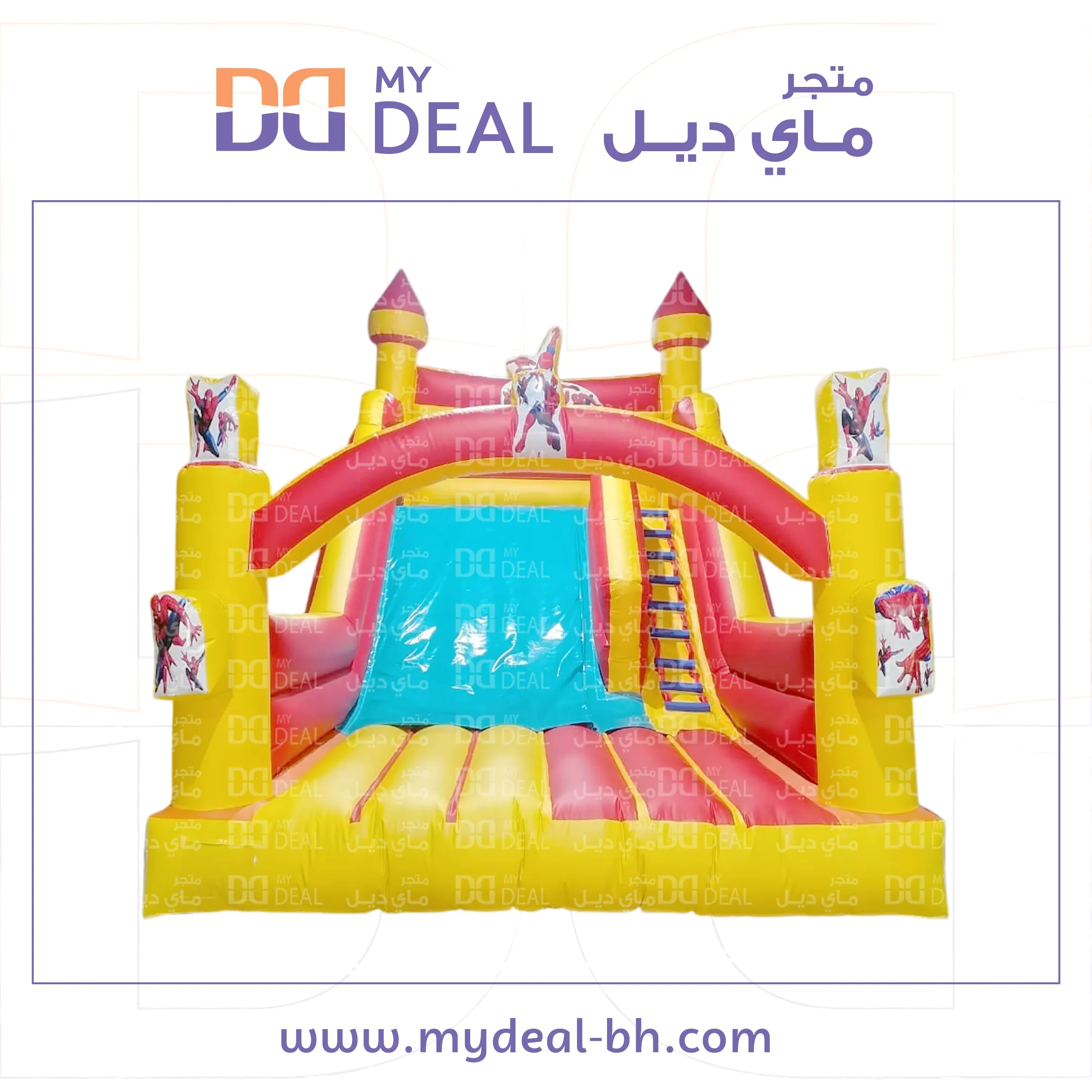 إيجار زحليقة سبايدرمان مع نطيطة 6.50* 4.50 *5 متر