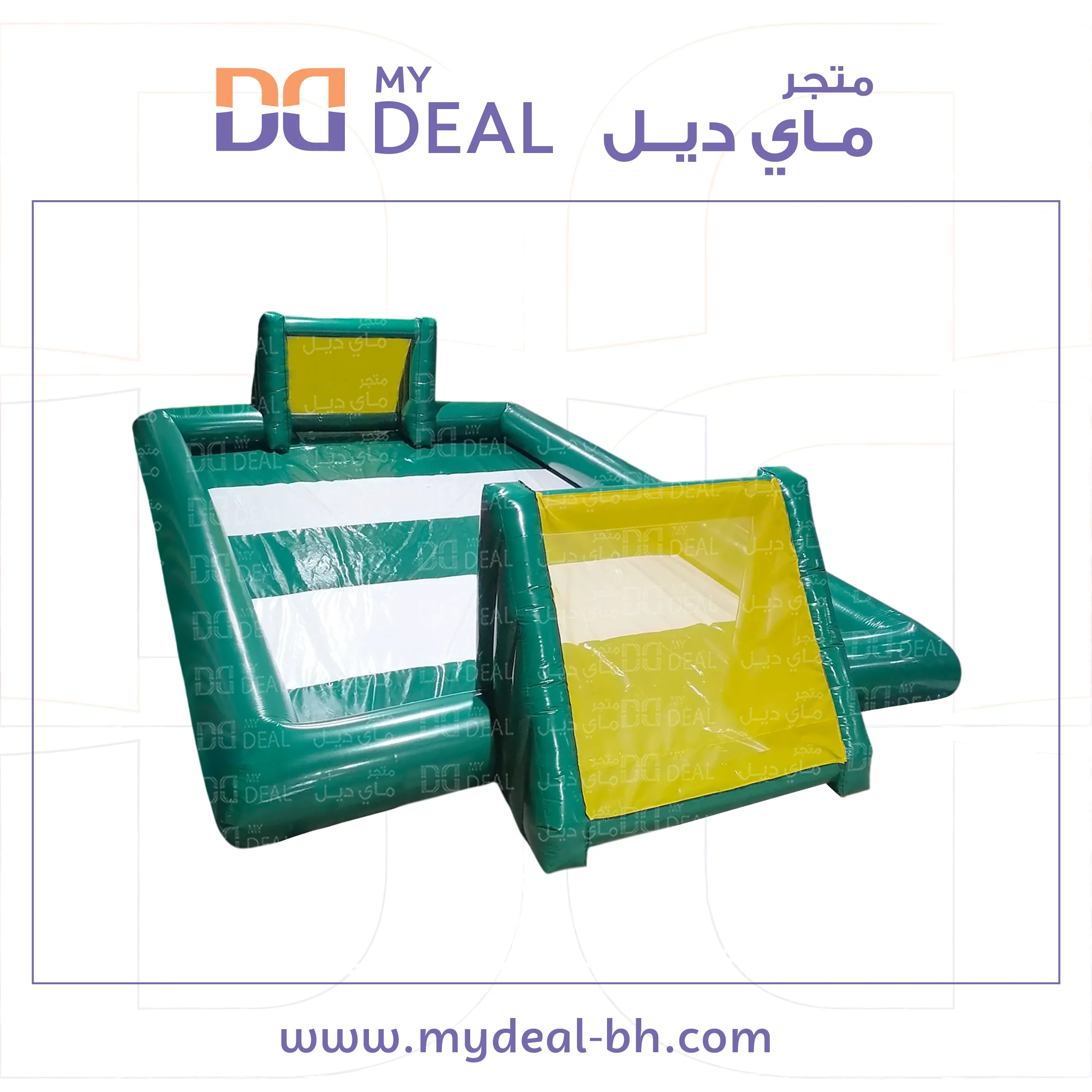 ملعب صابوني لون اخضر وابيض 12*6 متر
