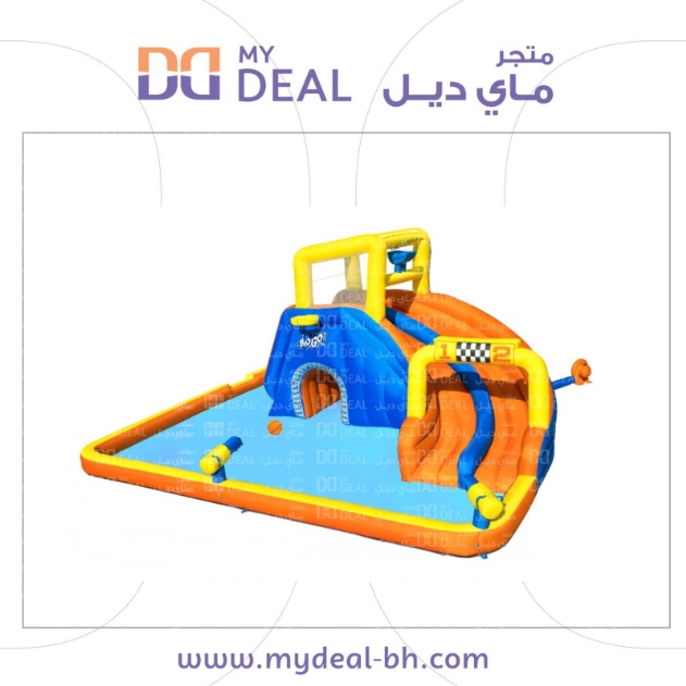 زحليقة مائية مع حوض كبير سباق الامواج 5.5×5×2.6متر تكفي 12 طفل