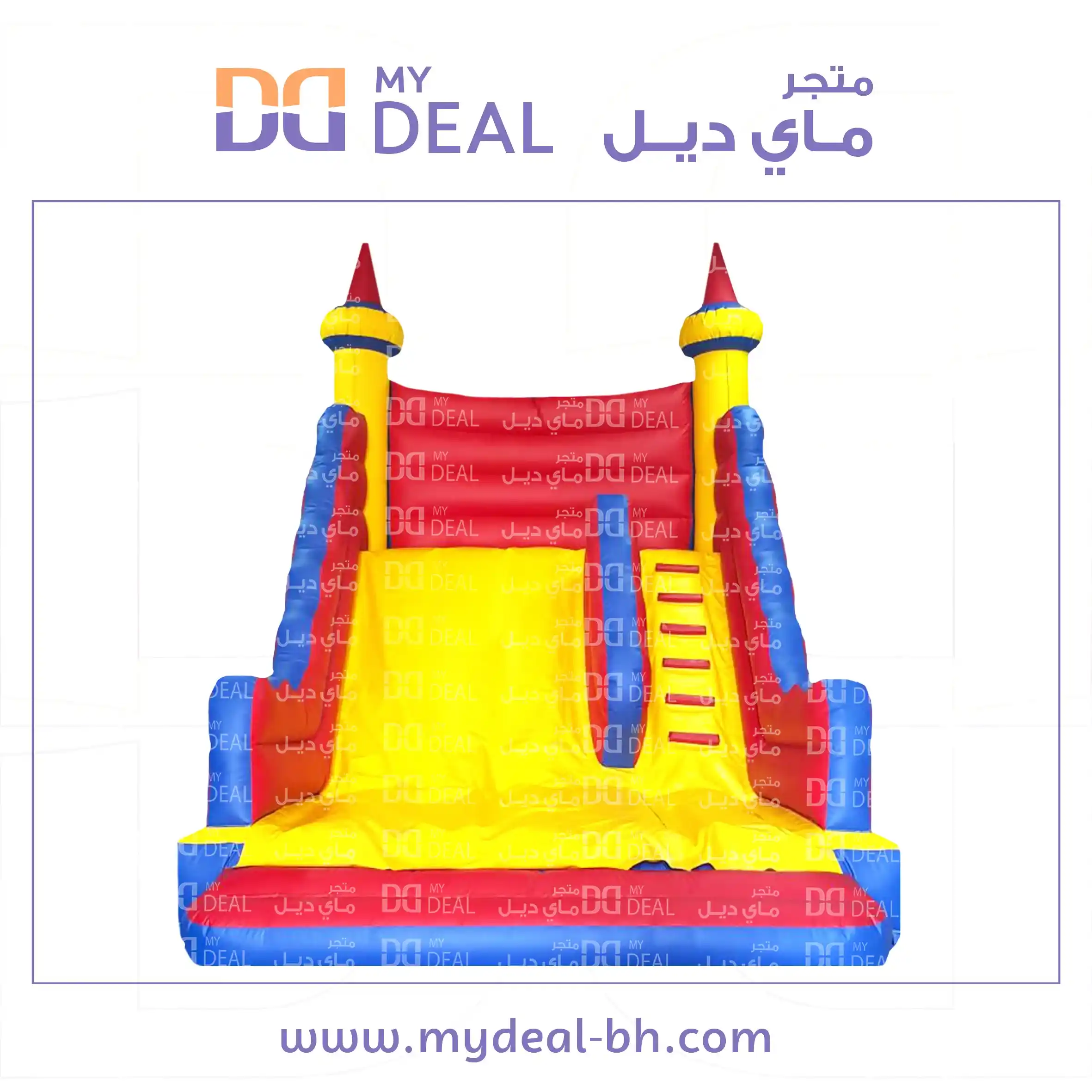 زحليقة هوائية مع درج كبير الطول ٥.٥٠ العرض ٤.٥٠ الارتفاع ٥ متر