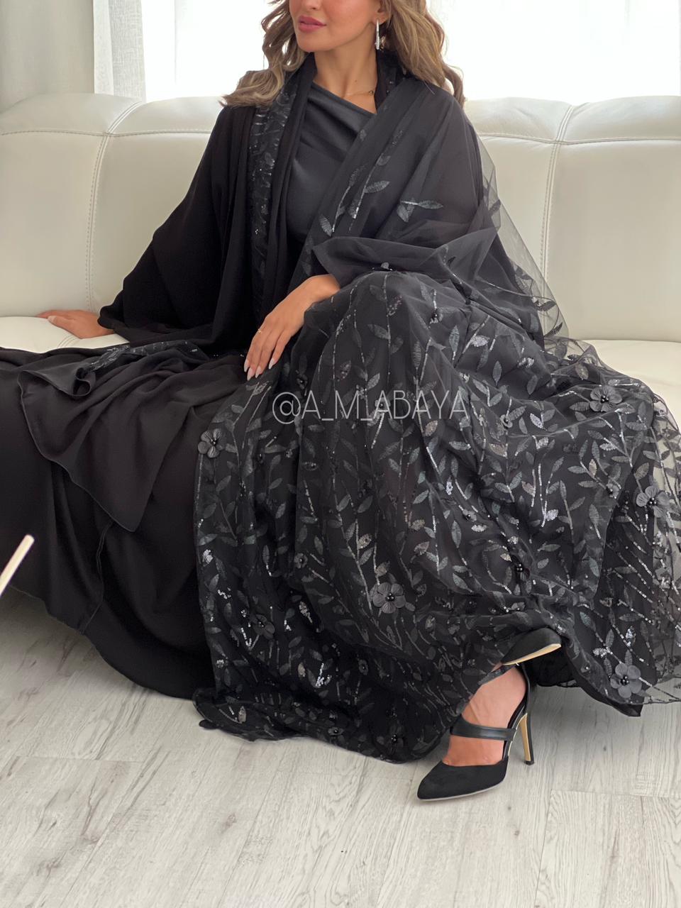 عباية كريب اسود