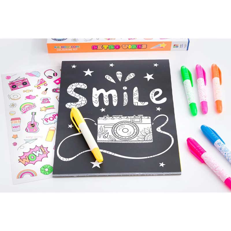  Kaleidoscope Colouring Kit Retro Vibes 