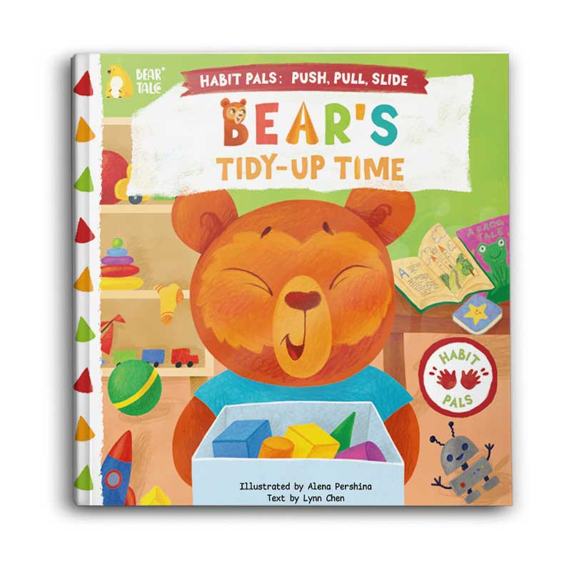  Habit Pals Push Pull Slide Kids Activity Book -Bear's Tidy-Up Time 