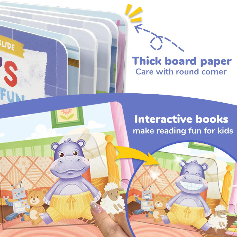  Habit Pals Push Pull Slide Kids Activity Book - Hippo's ToothBrush Fun 
