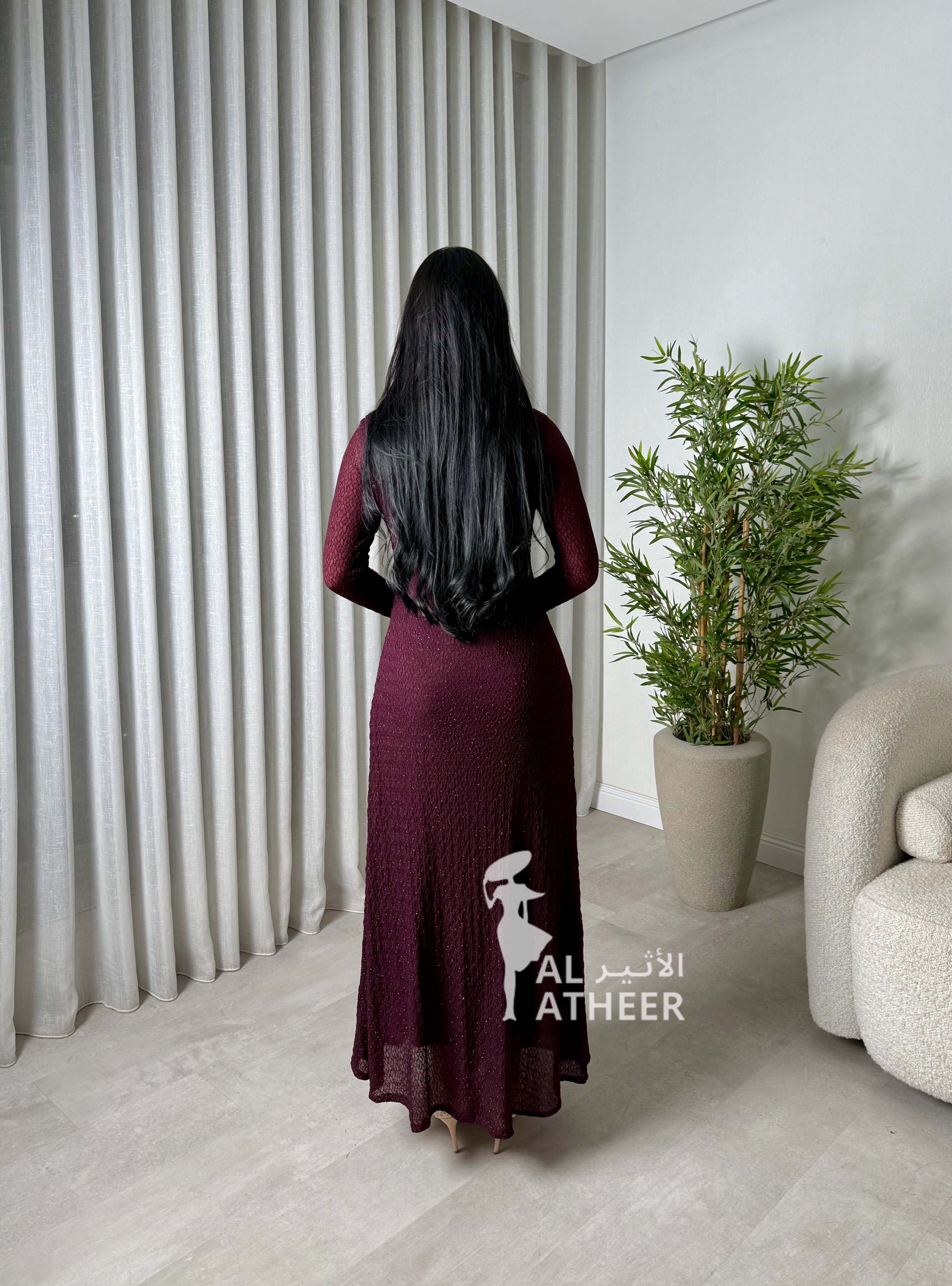  فستان استرتش بفصوص 