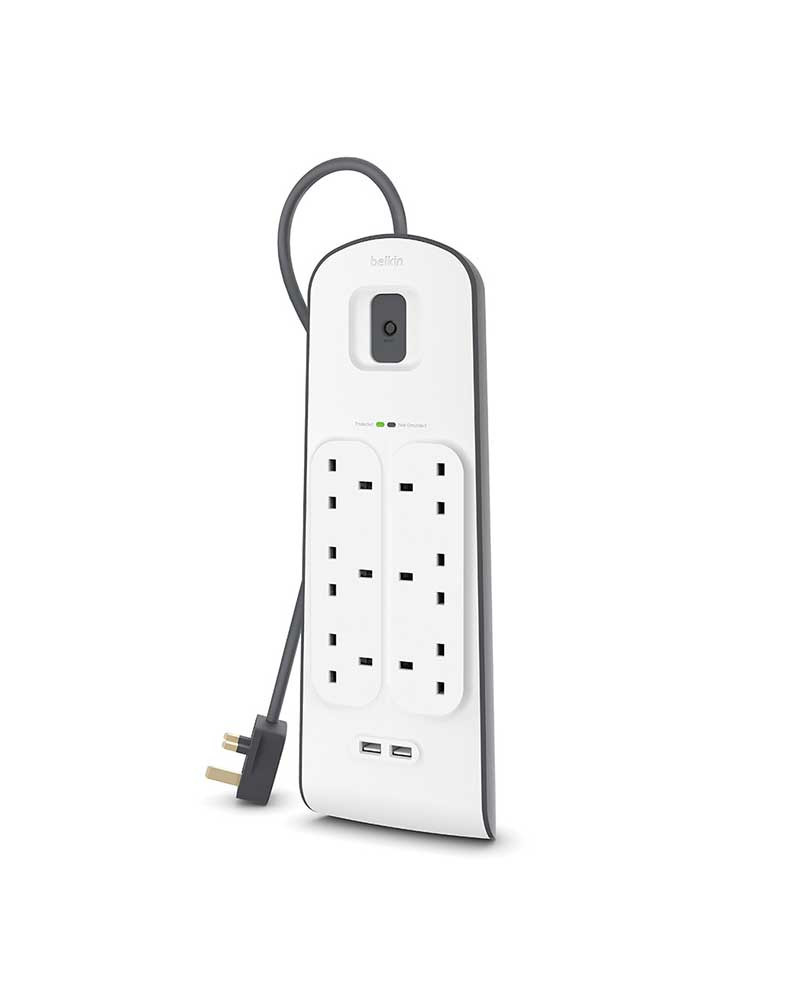 توصيلة بيلكن 6 منافذ طاقه بمنفذين USB