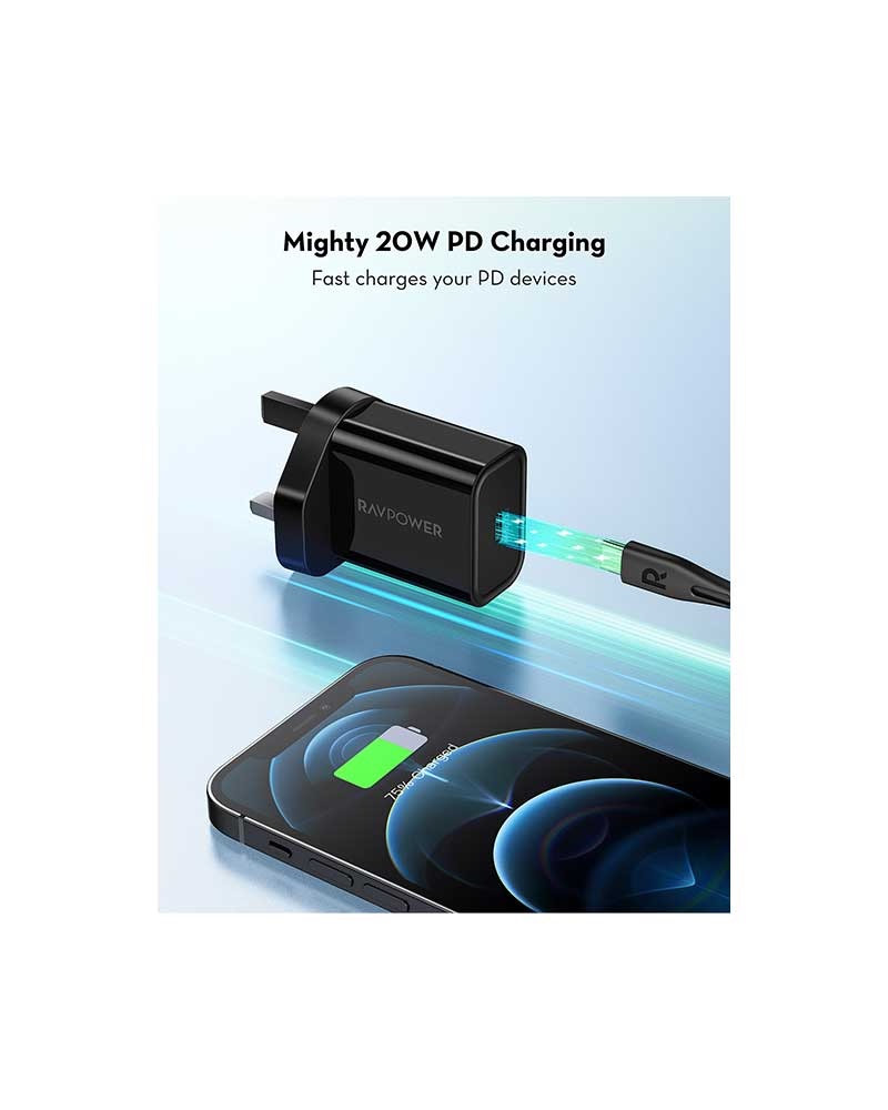 شاحن جداري راف باور 20w PD