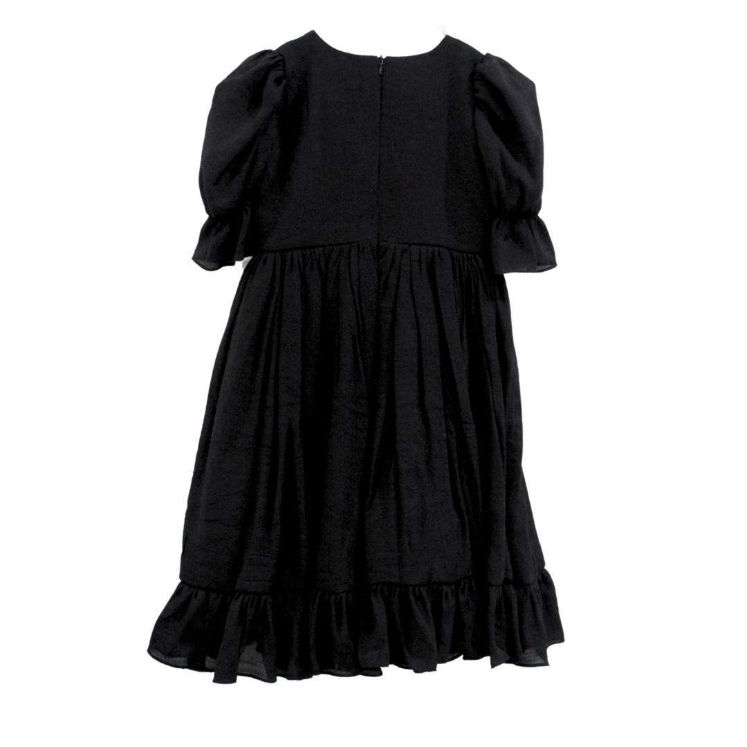 black linen dress for little girls and summer