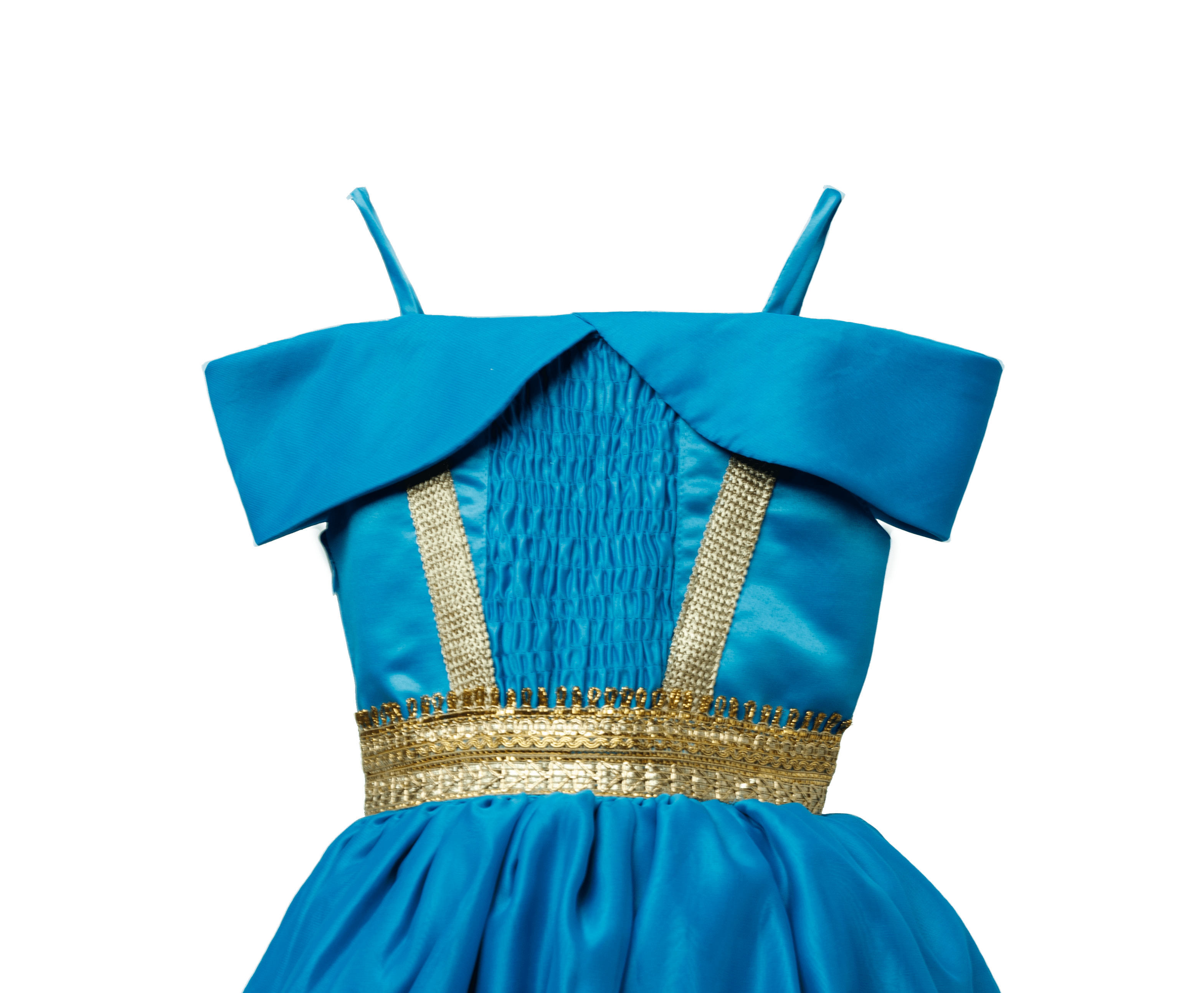 turquoise princess jasmine dress back design