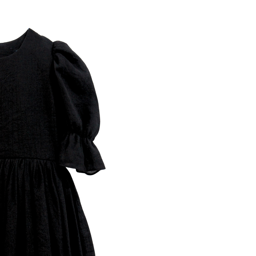 black linen dress for little girls and summer
