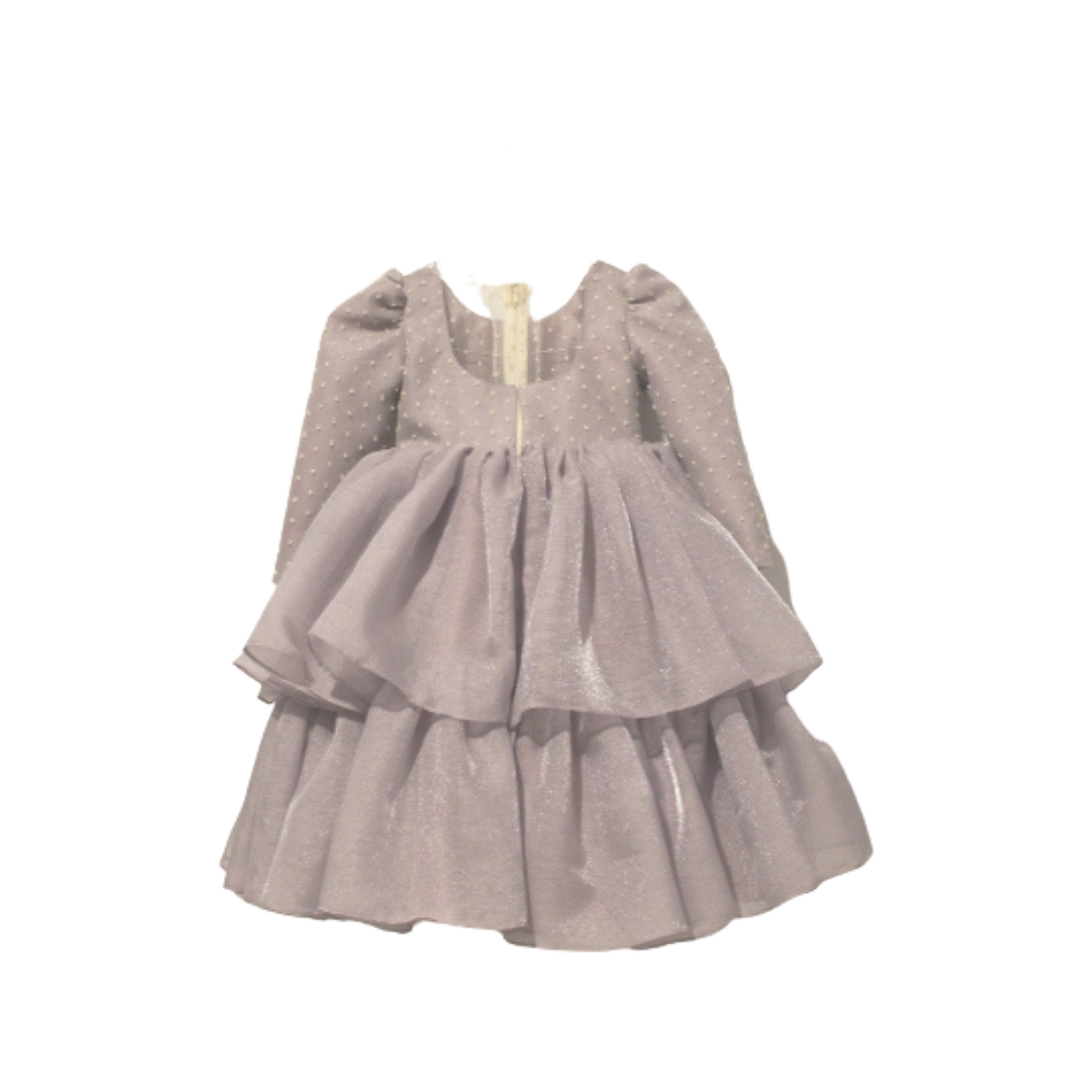 purple dress for girls with creamy layer of tool