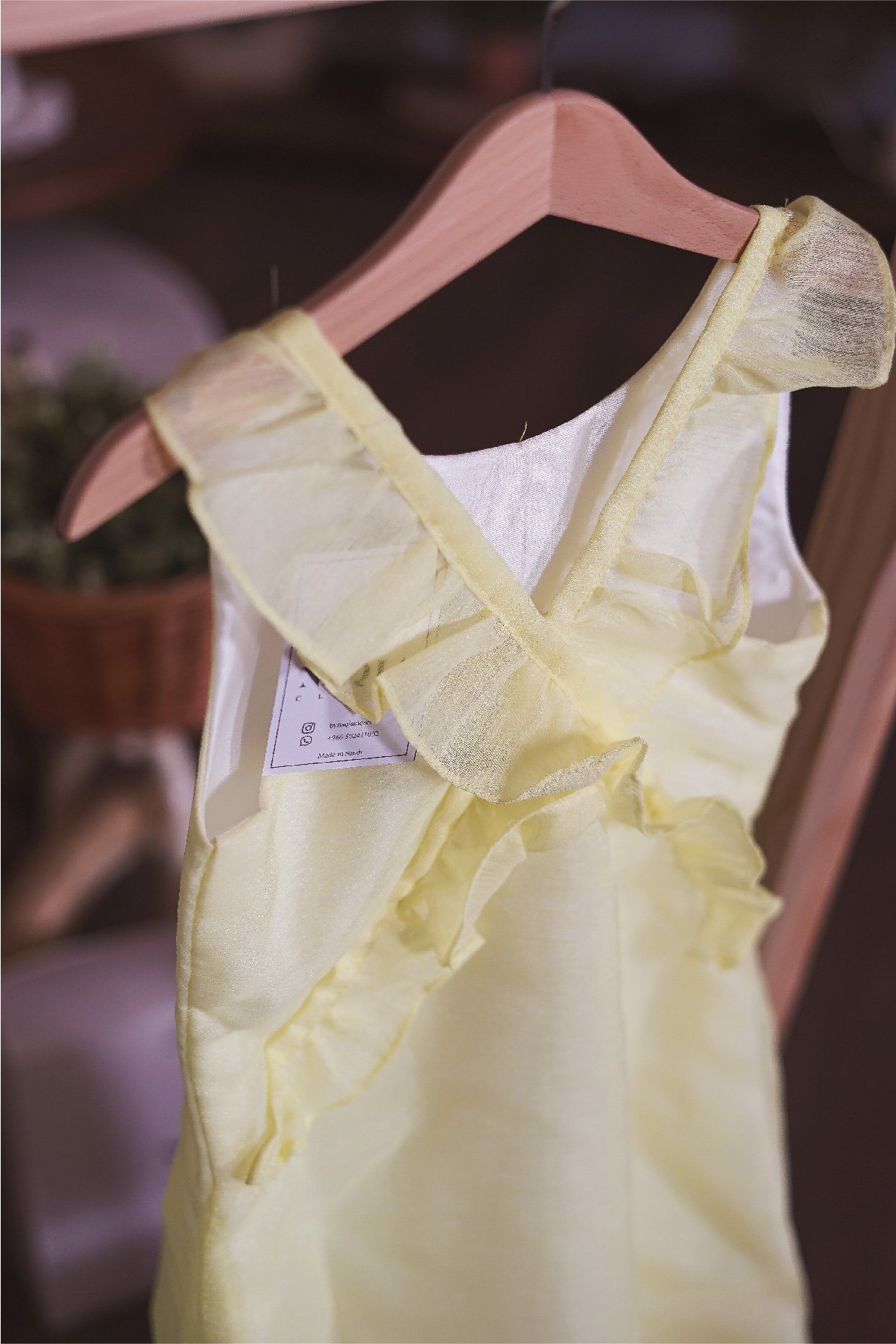 summer yellow dress for girls back design