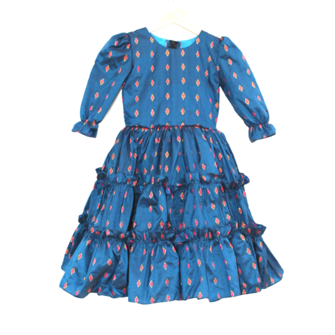 traditional ramadan dress blue indian fabric