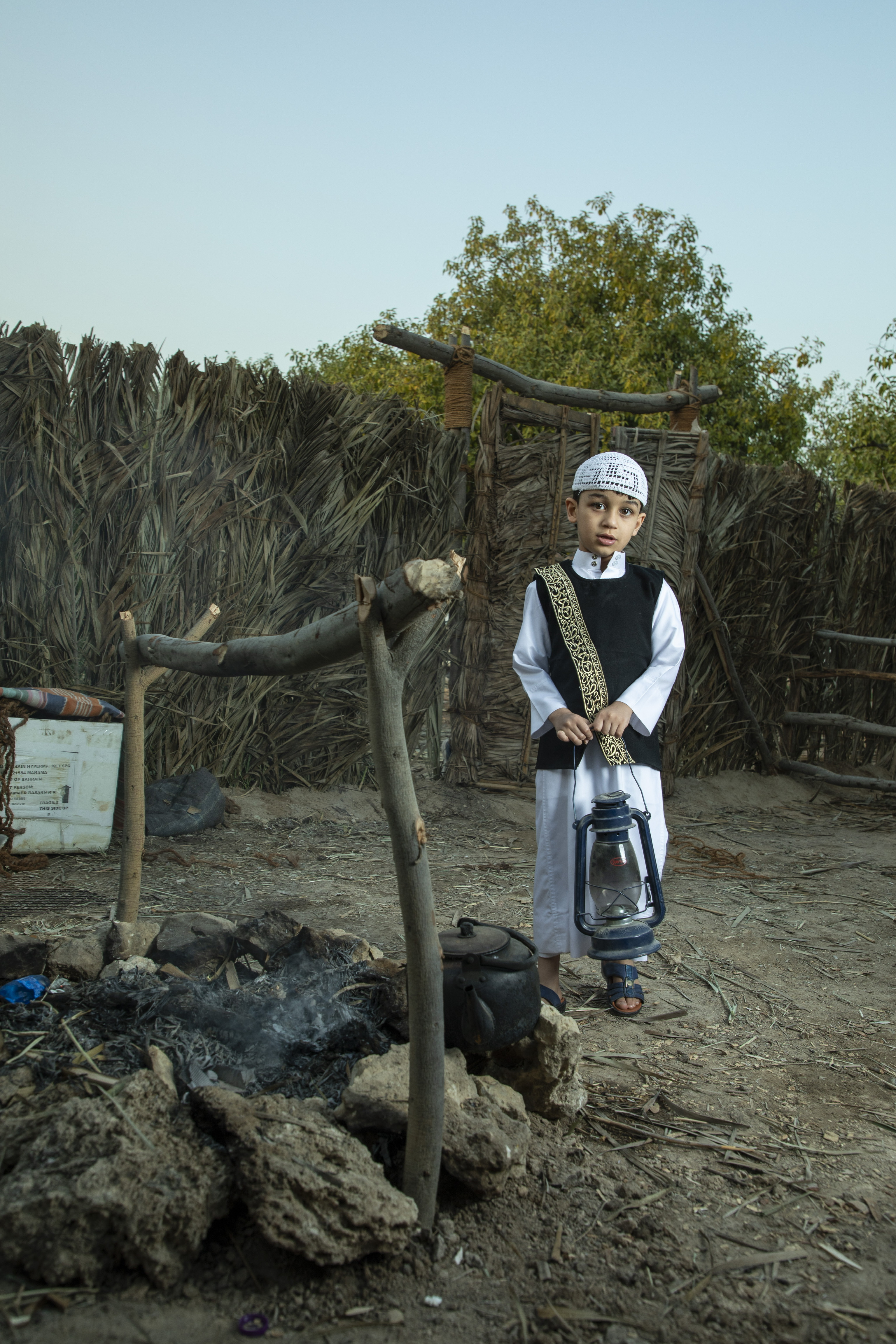 black suit for boys designed with arabic calligraphy