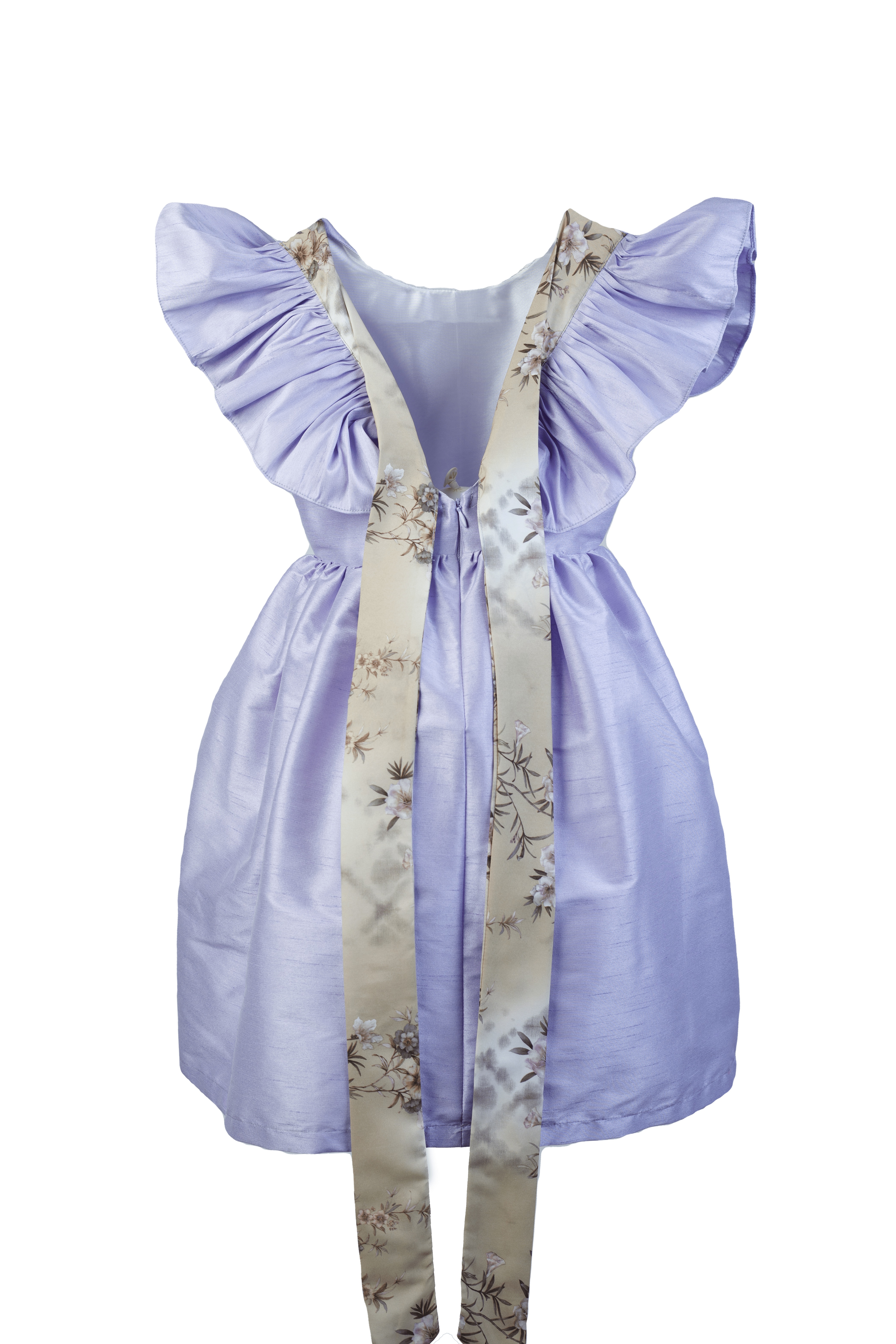 purple summer dress for girls with back design