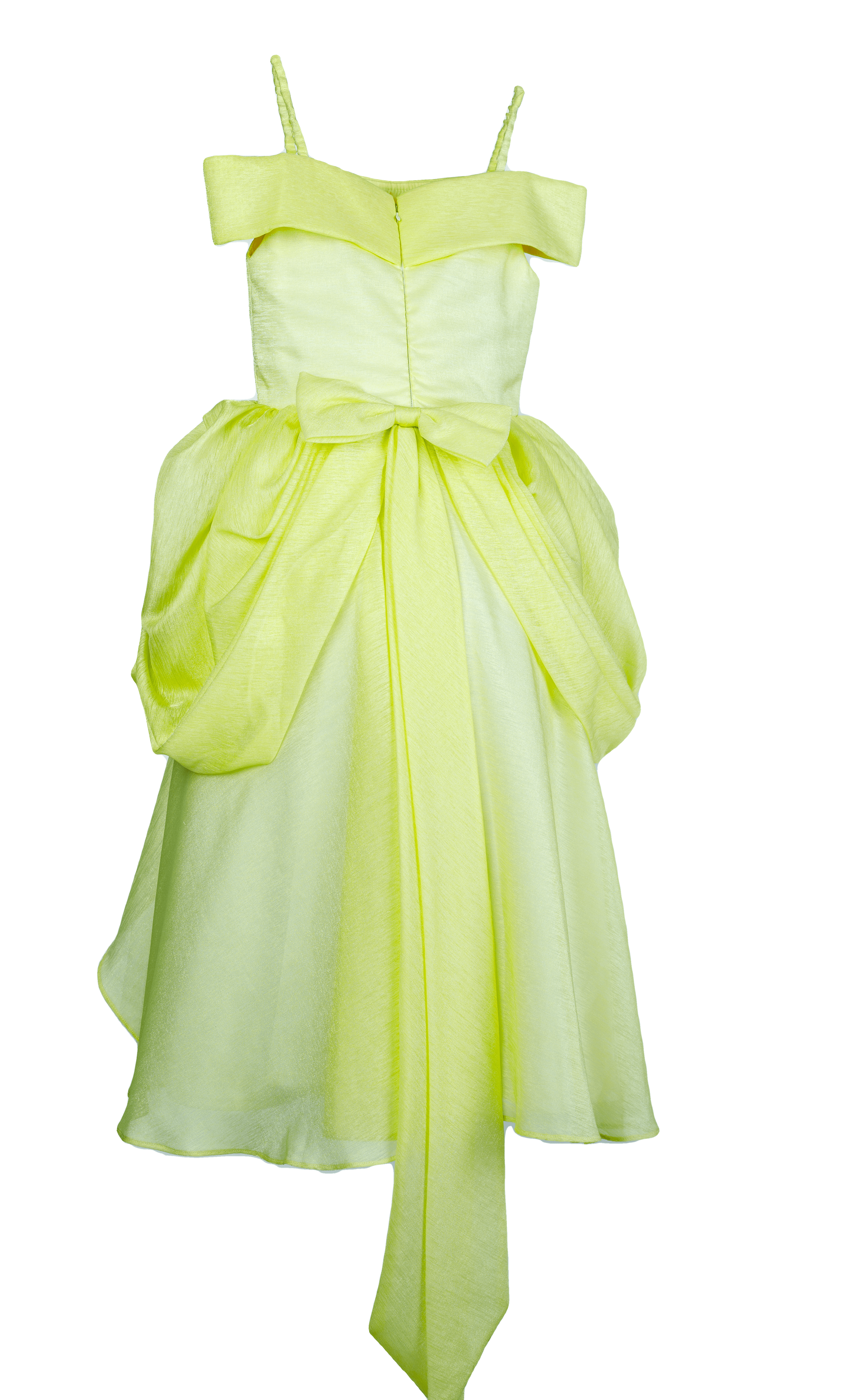 yellow prince bella dress back design