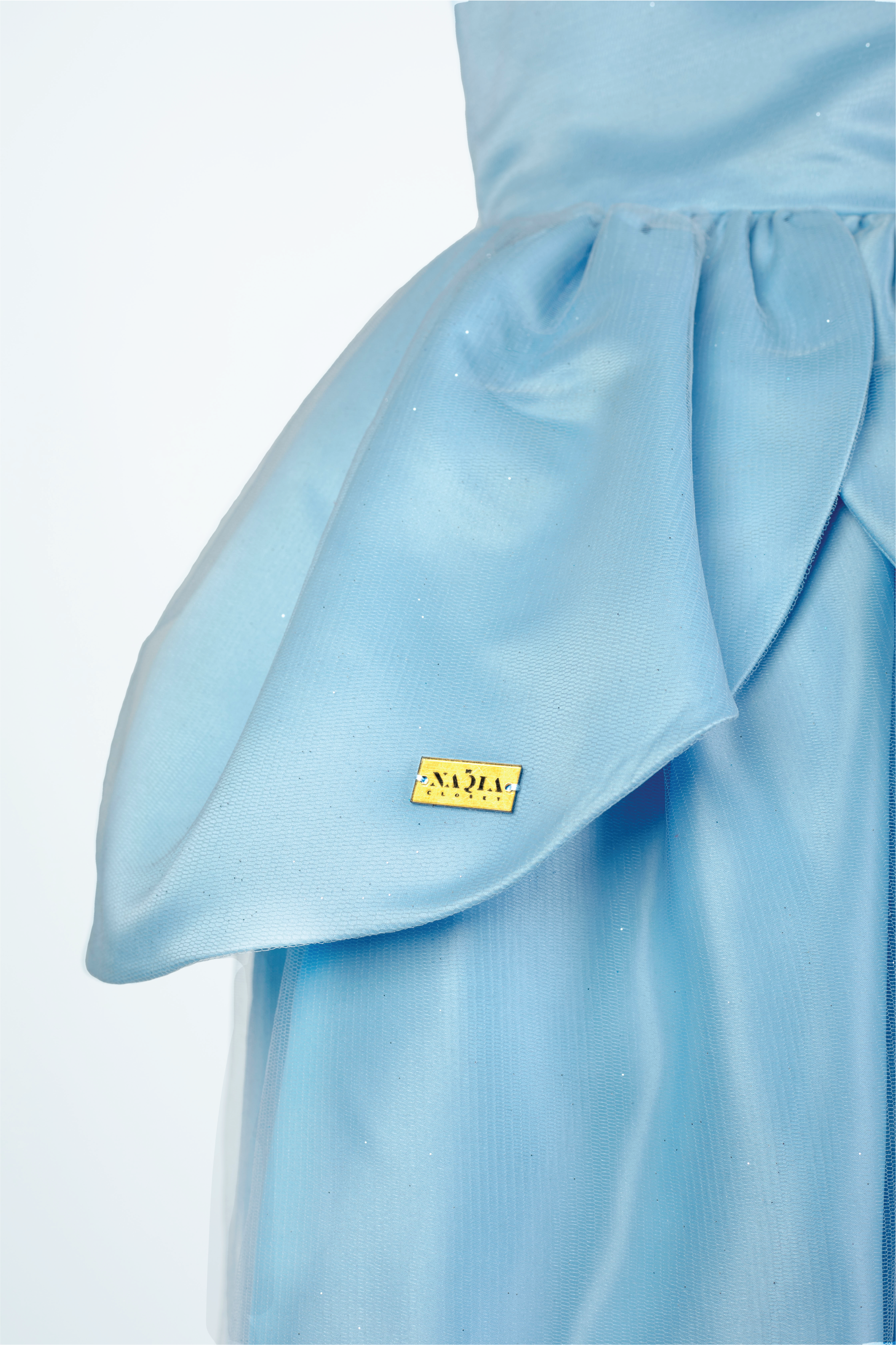 details of princess cinderella dress light blue