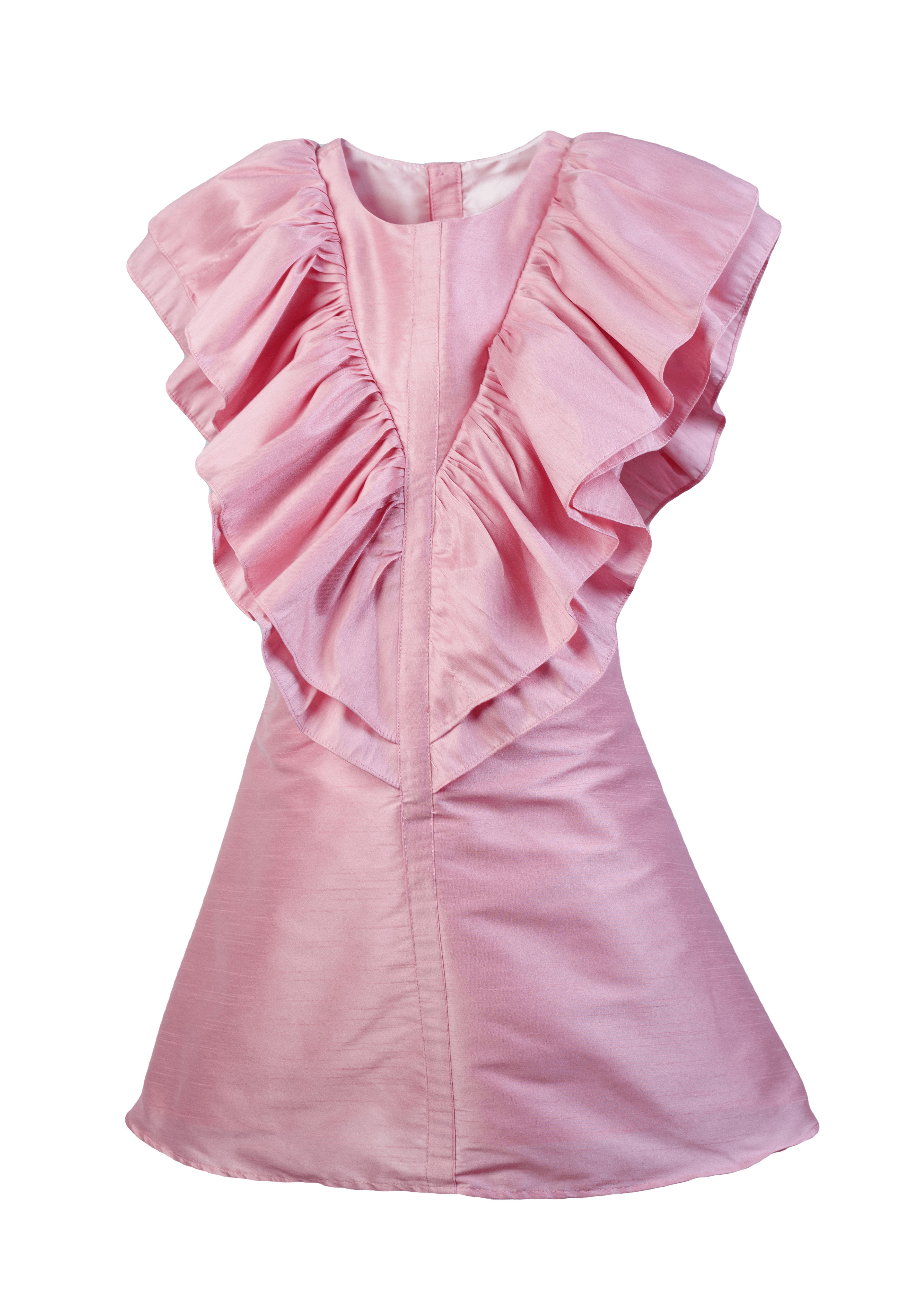 pink summer dress for girls with butterfly shape