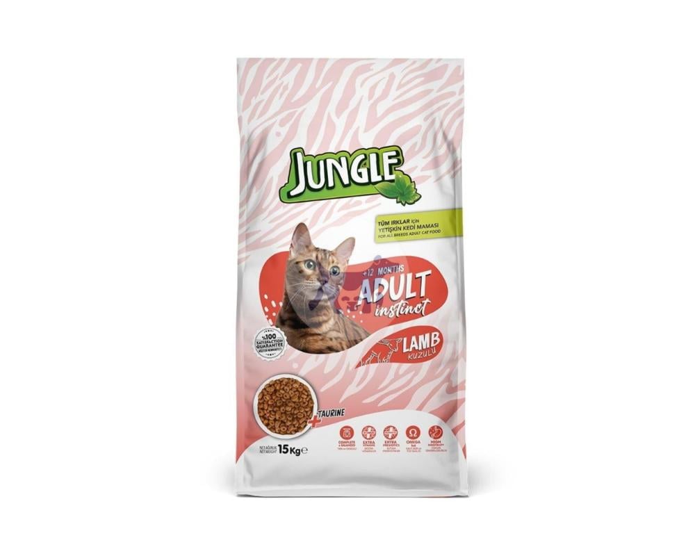 جنغل طعام جاف للقطط البالغة بلحم الضأن 15kg