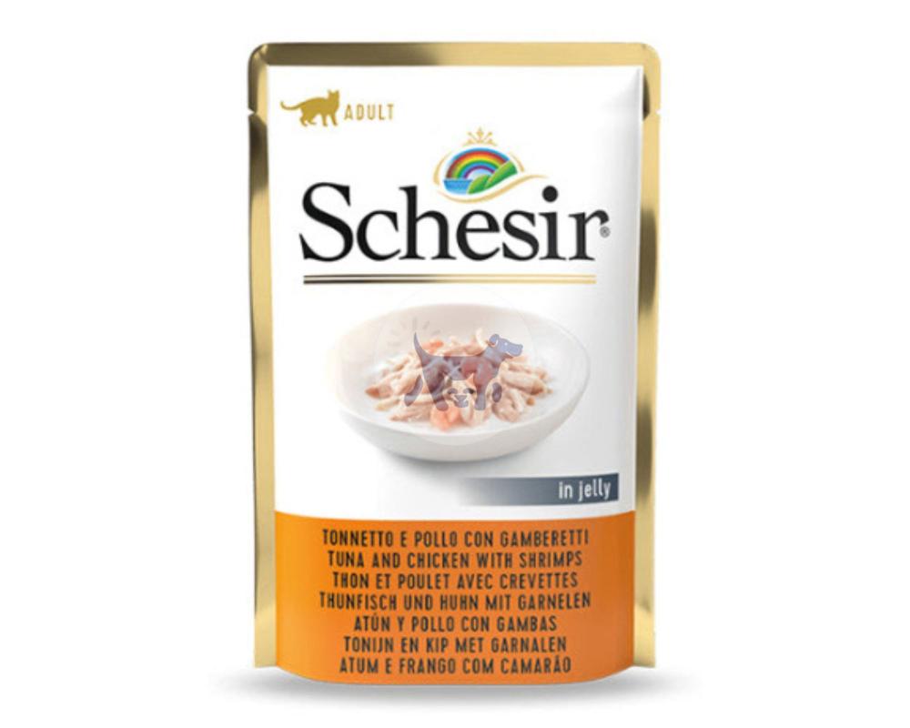 Schesir Cat Tuna Chicken with Shrimps Pouch Wet Food 85g