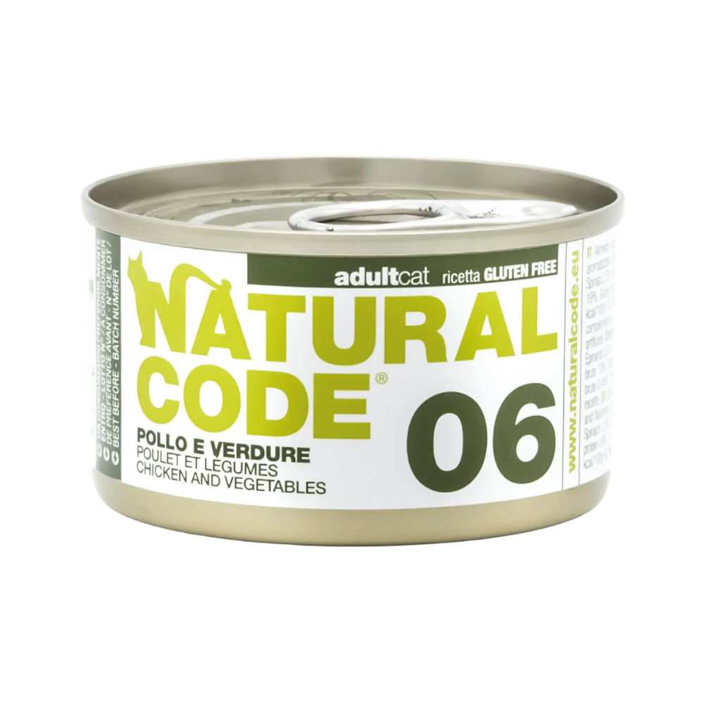 ناتشورال كود طعام رطب للقطط بالدجاج والخضروات 85g