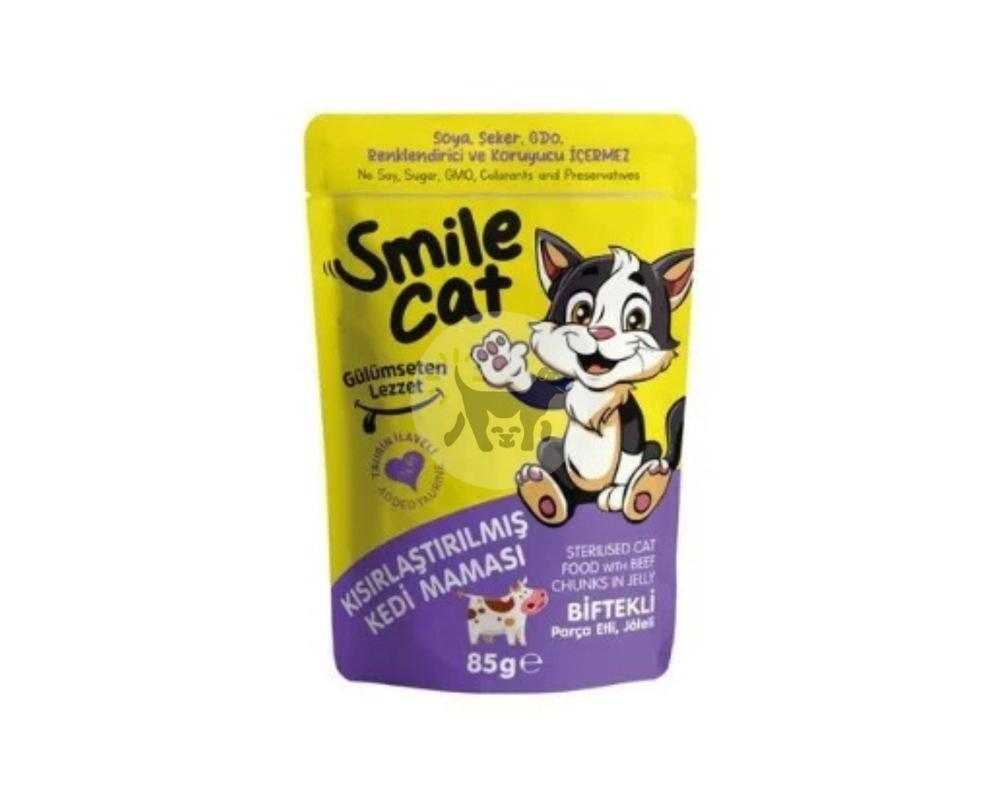 Smile Wet Food for Cats Sterilized Beef Meat 85g