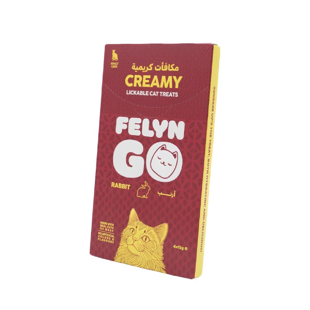 Felyn Go Creamy Lickable Treats Rabbit Sachet 4x15g