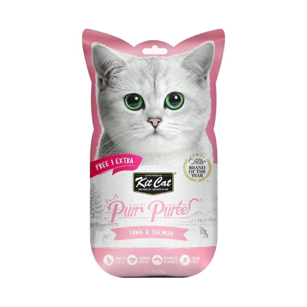 Kit Cat Puree Tuna Salmon 15gx4 Sachets Treats
